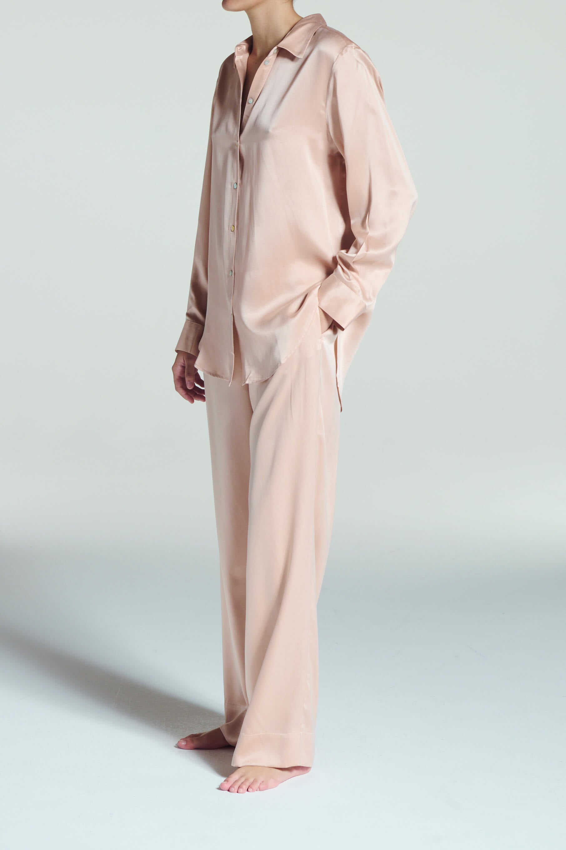 London Shirt Pale Blush Silk