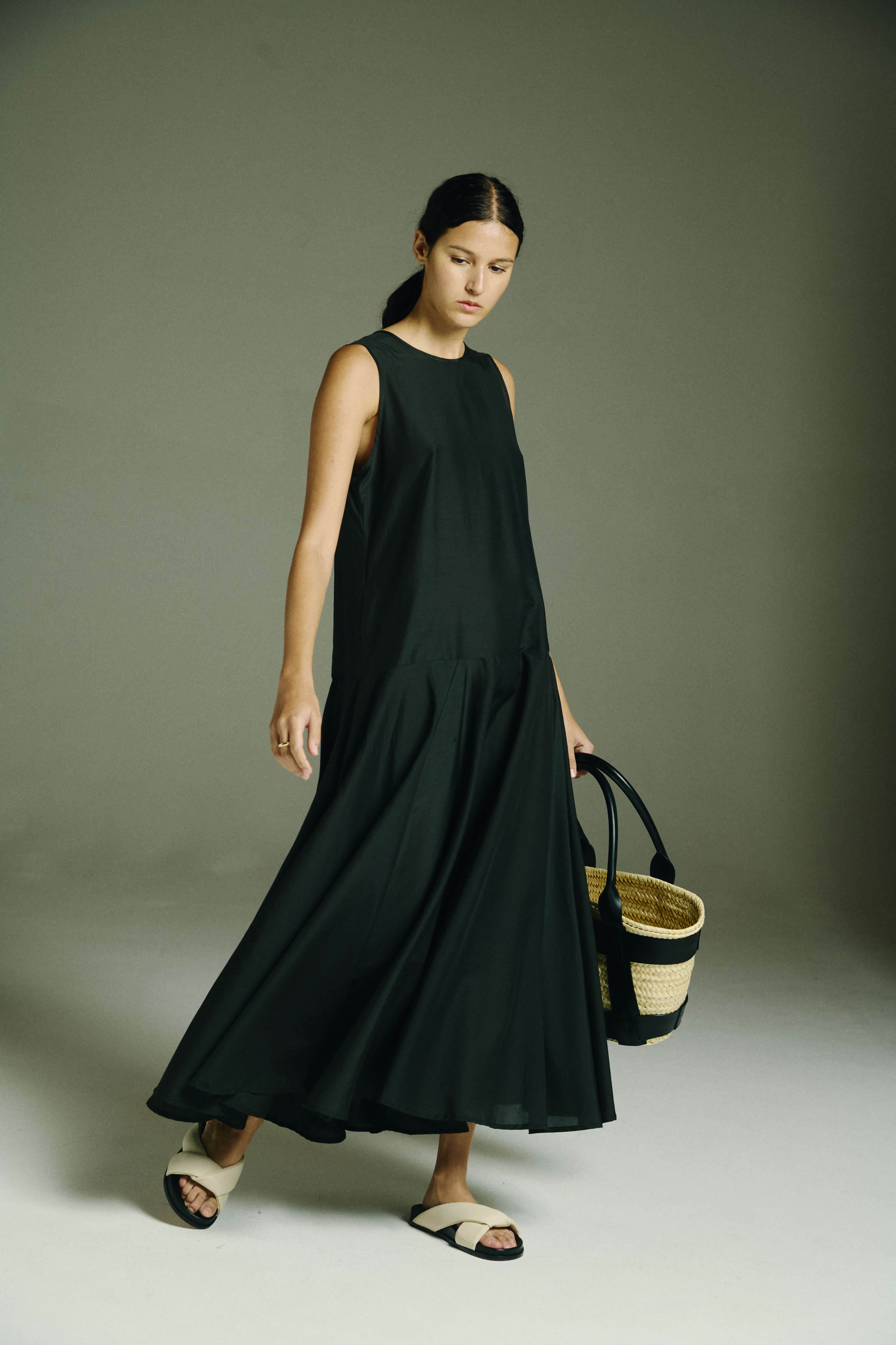 Rita Dress Dusk Black Silk Cotton Voile