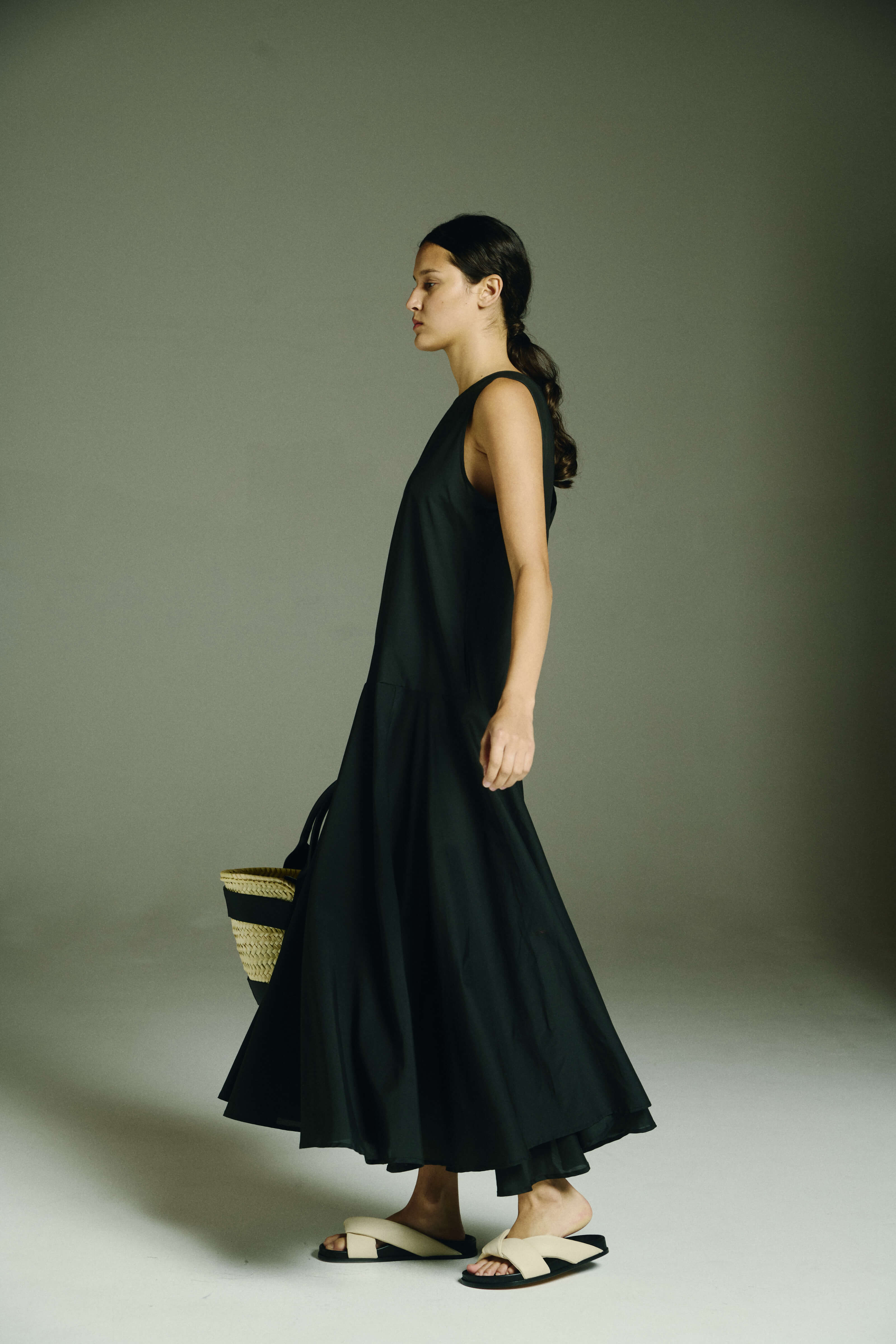 Rita Dress Dusk Black Silk Cotton Voile