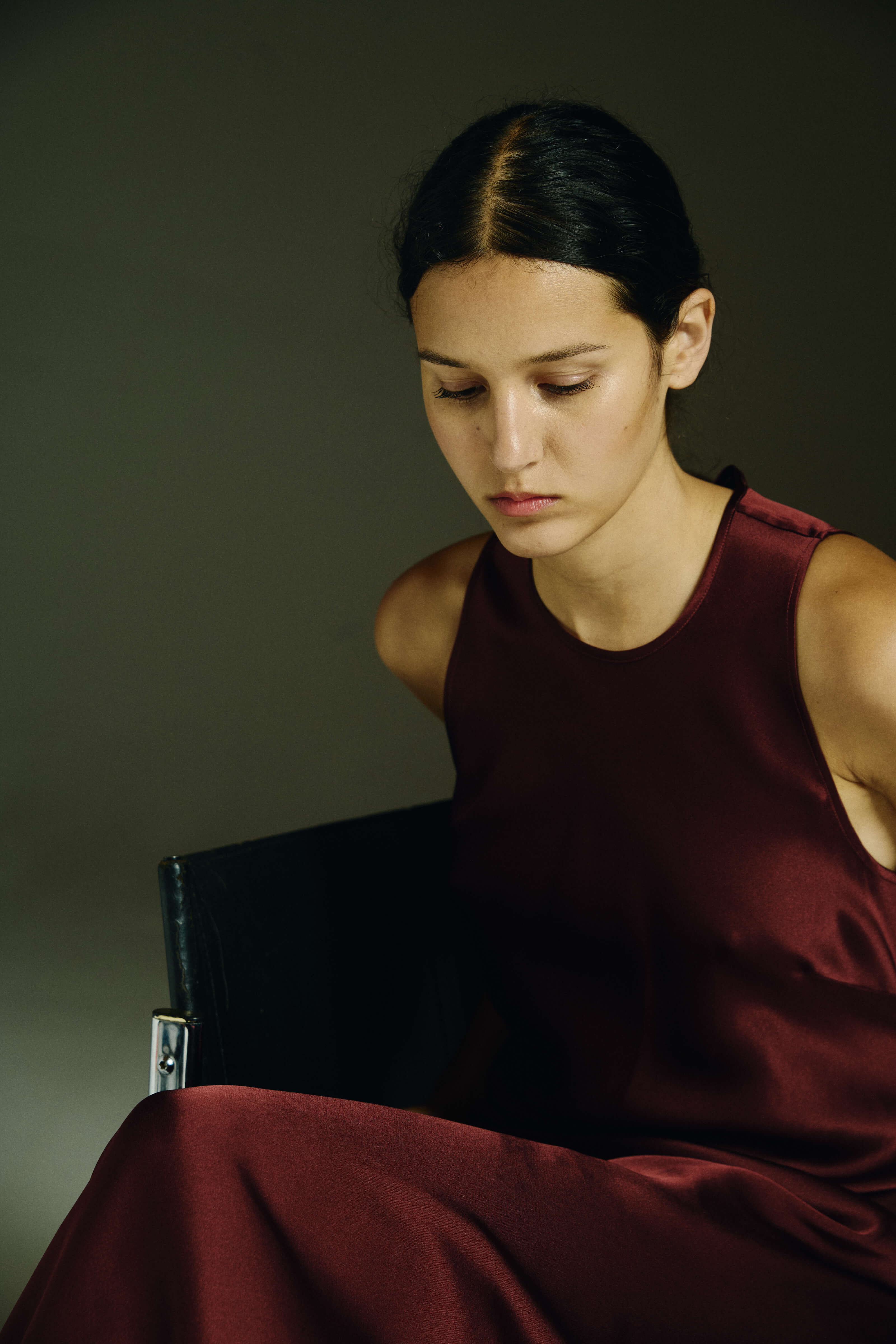 Valencia Dress Maroon Silk Satin