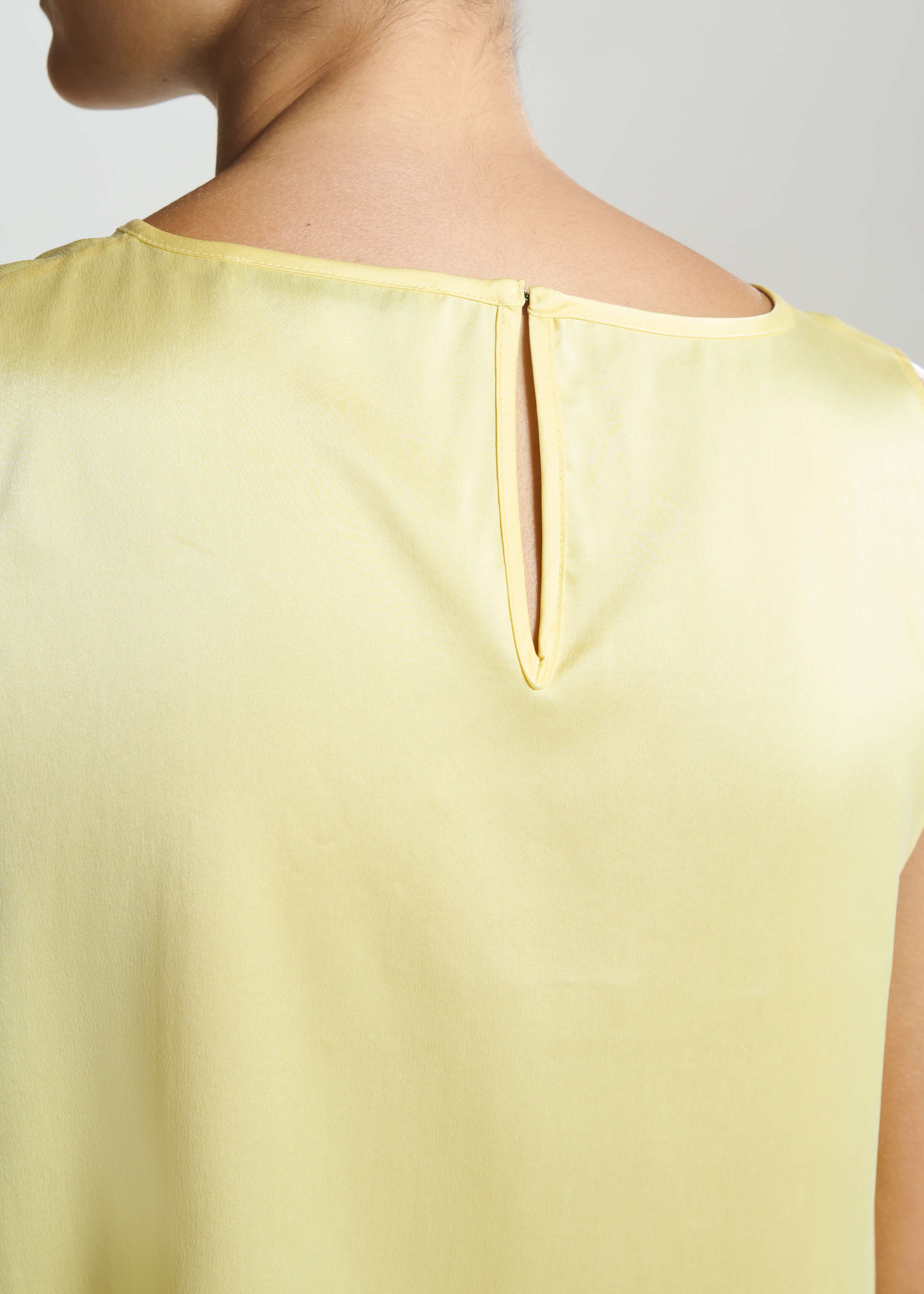 Sofia Top Lemon Silk Charmeuse