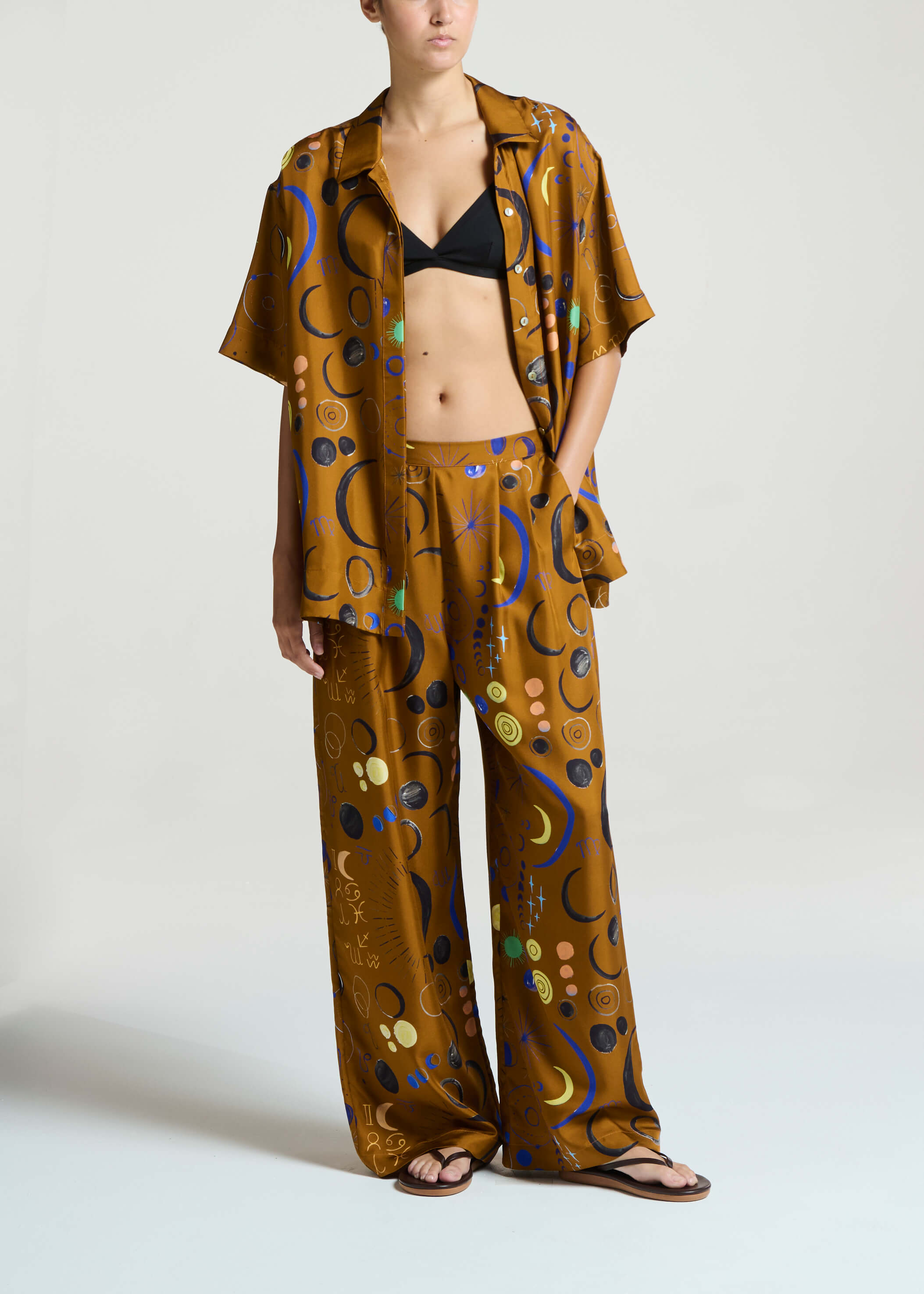 Montauk Shirt Celestial Copper Silk Twill