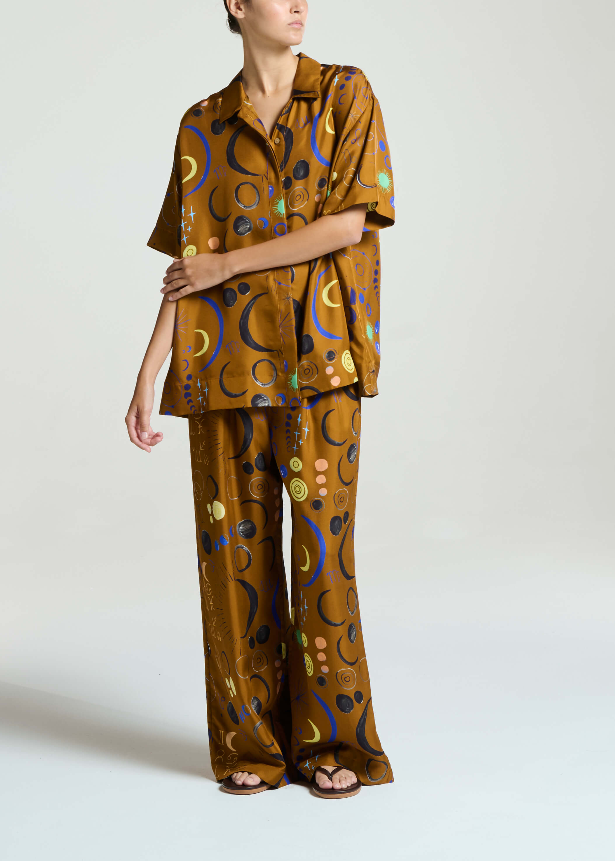 Montauk Shirt Celestial Copper Silk Twill