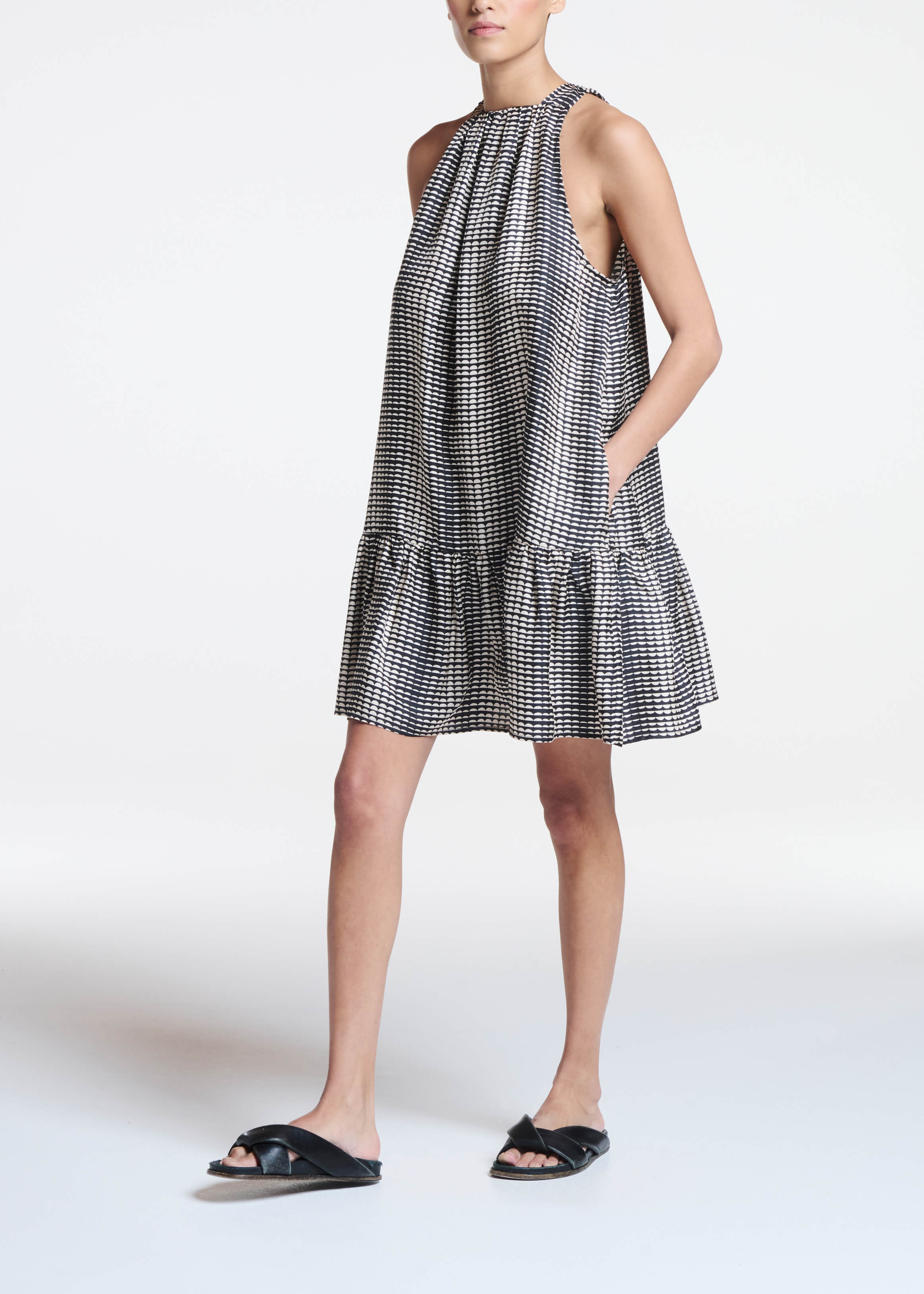 Adana Dress Solar Noir Silk Twill