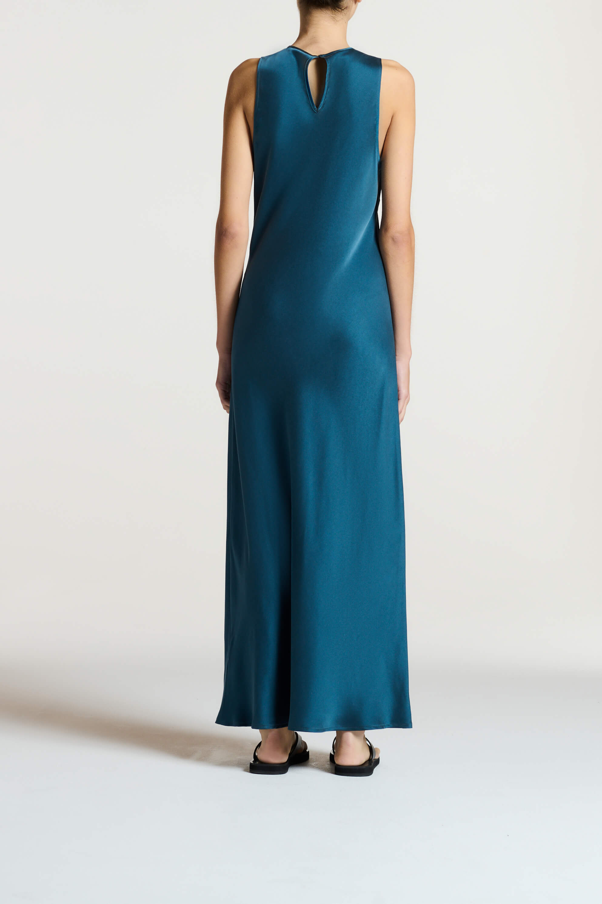 Valencia Dress Aegean Blue Silk Charmeuse