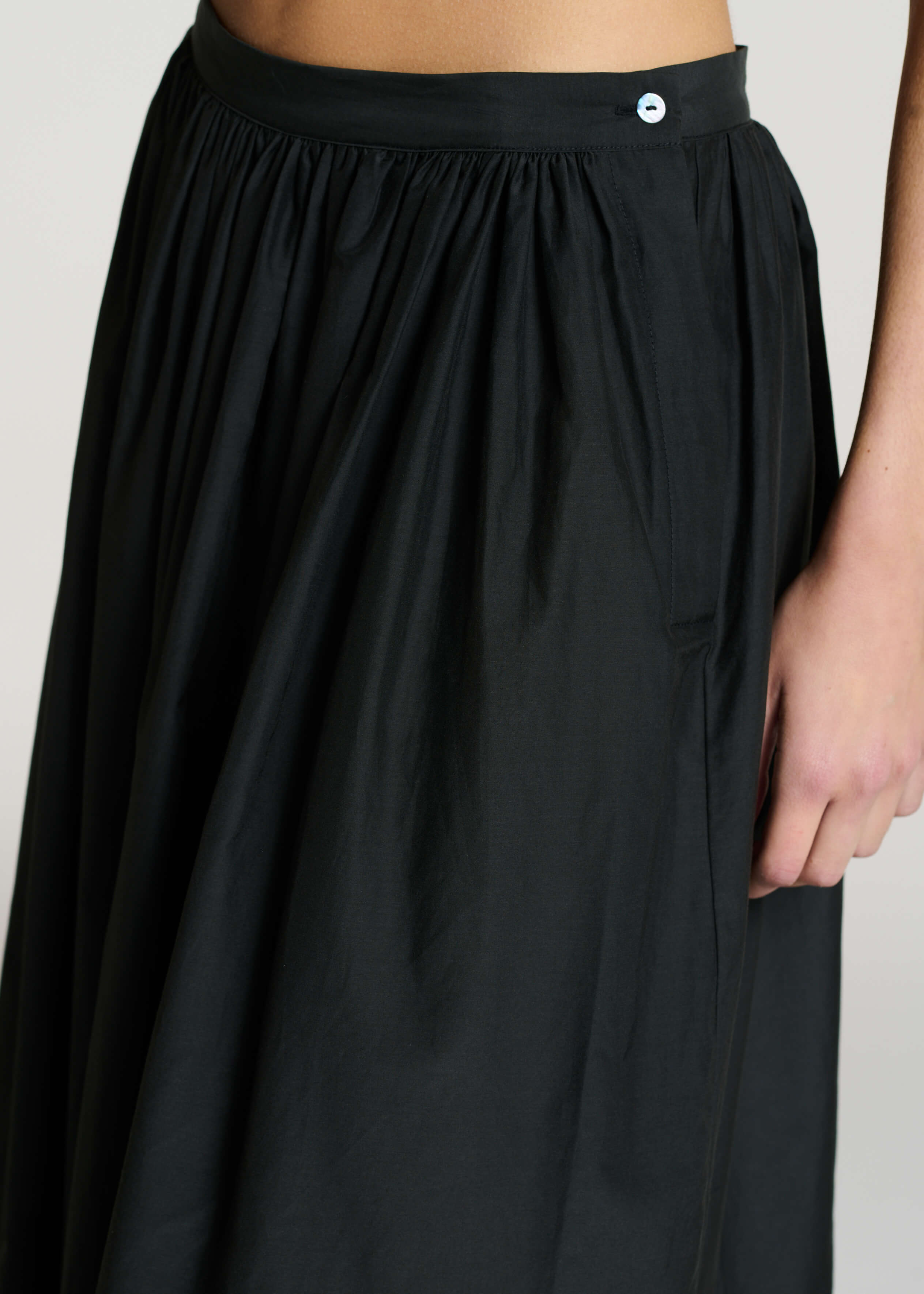 Paros Skirt Dusk Black Silk Cotton Voile