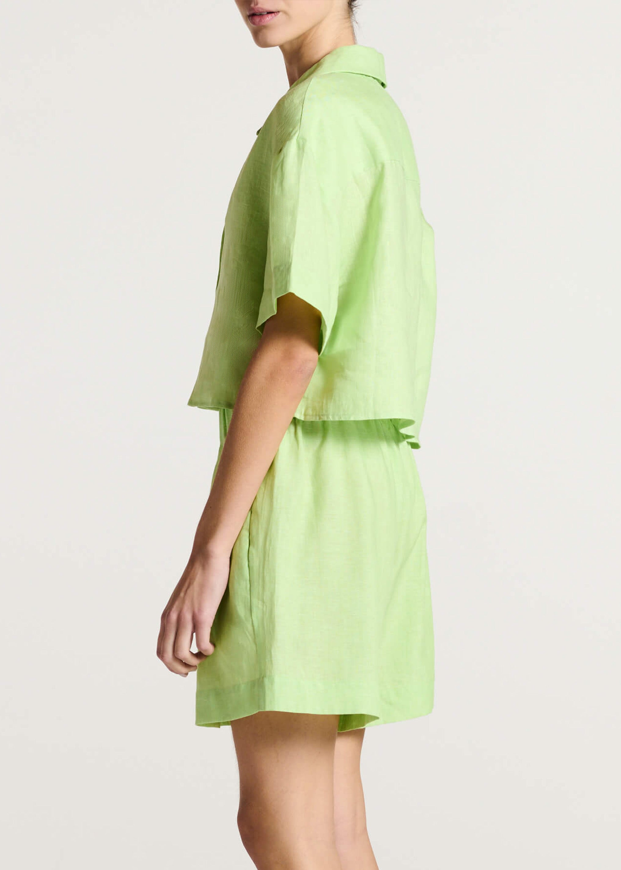Lincoln Shirt Citrus Green Linen