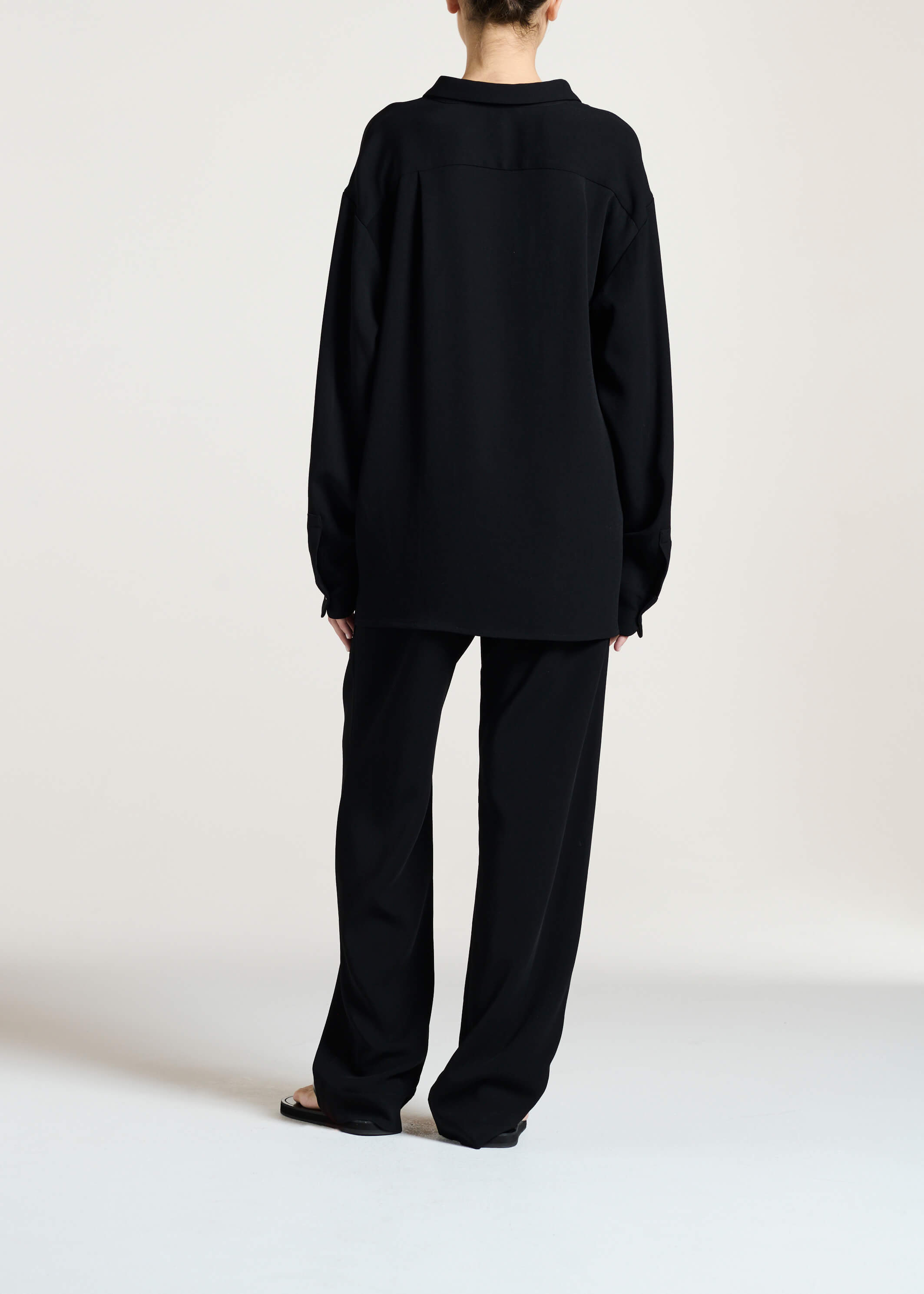 Aurelia Trouser Black Textured Viscose Crepe