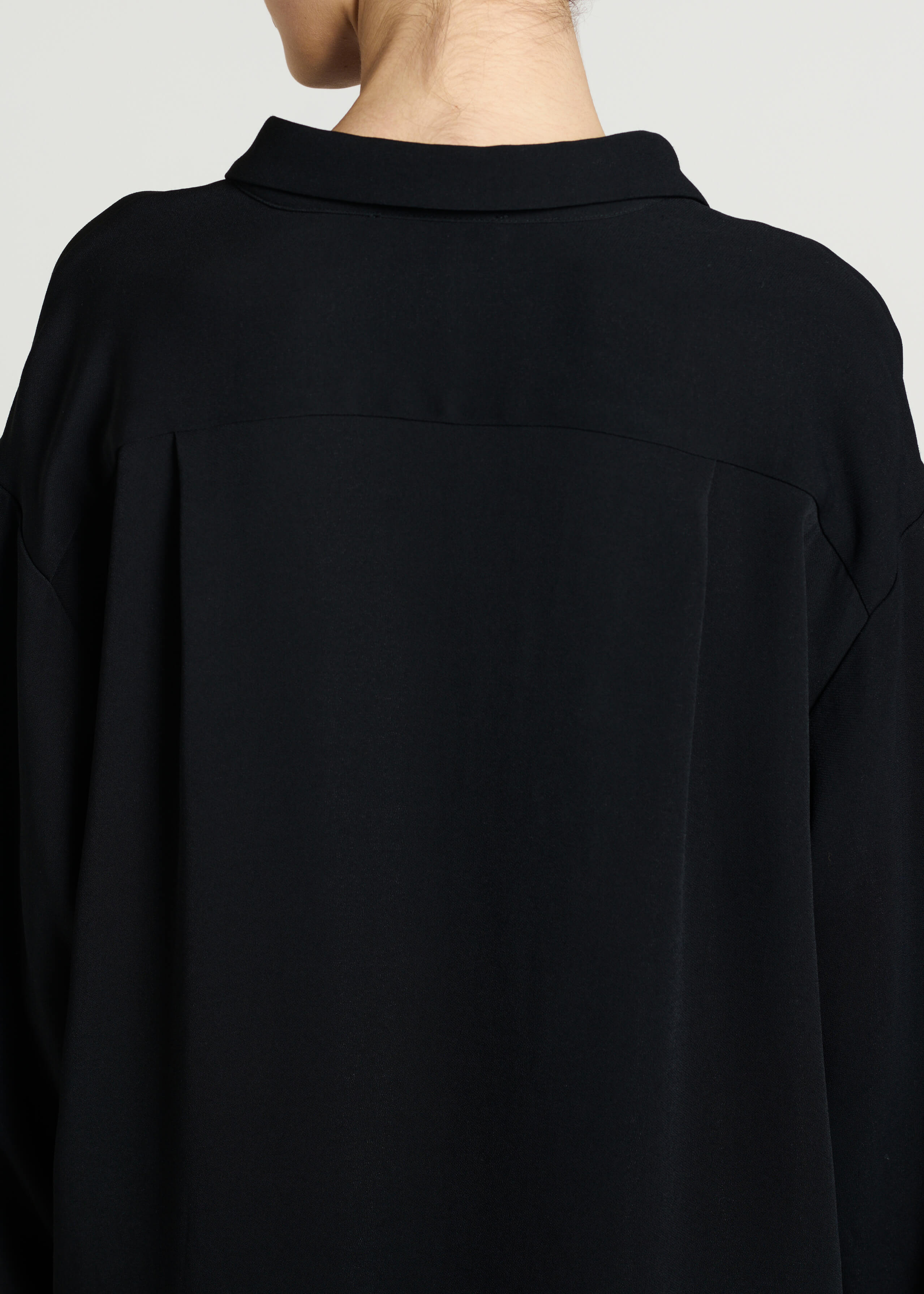 Maya Shirt Black Textured Viscose Crepe