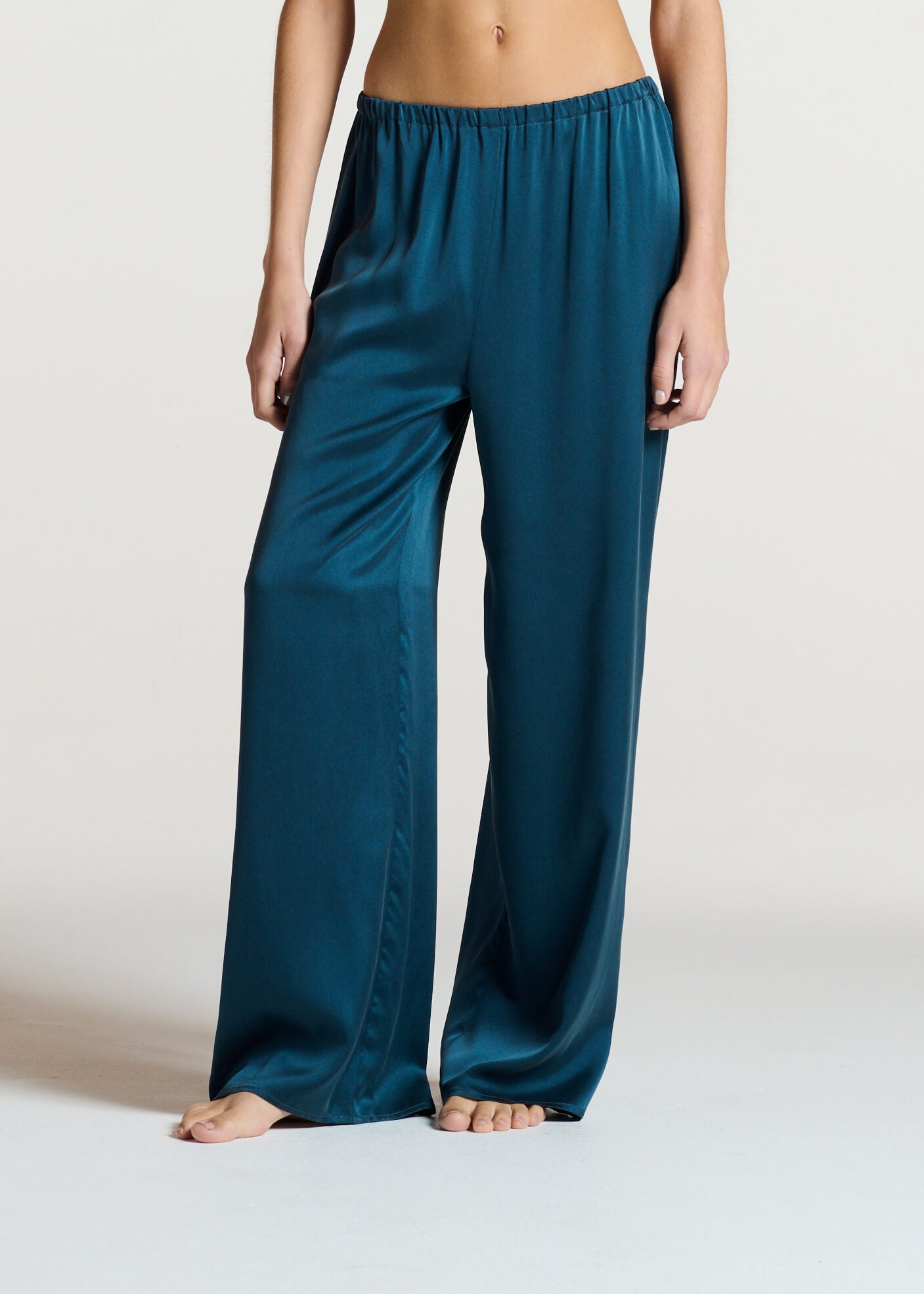 Austin Trouser Aegean Blue Silk Charmeuse