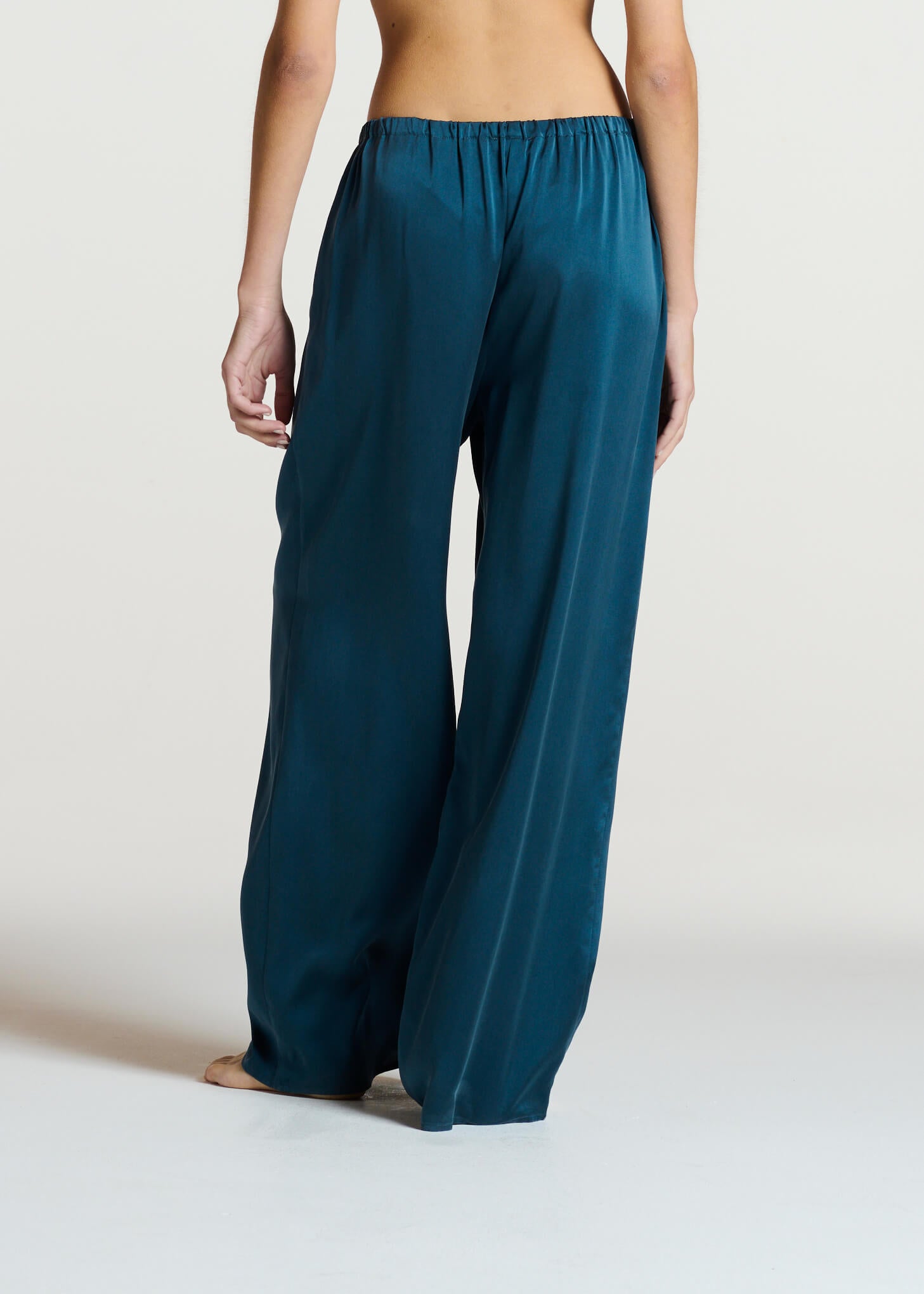 Austin Trouser Aegean Blue Silk Charmeuse