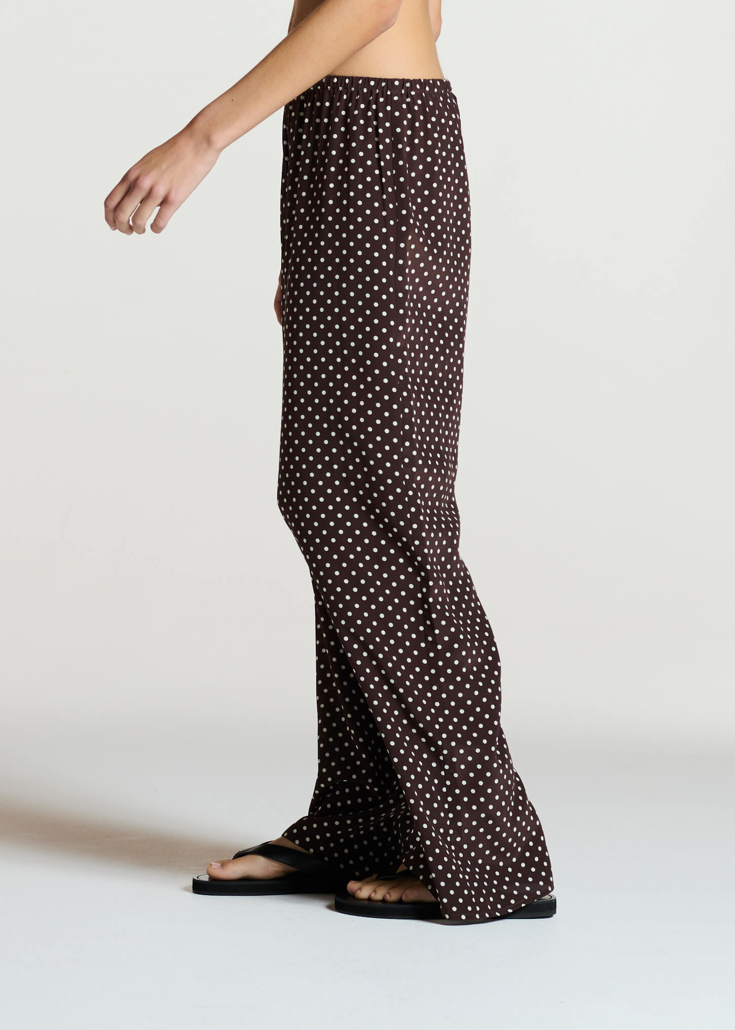 Austin Trouser Umber Brown Dot Silk Crepe