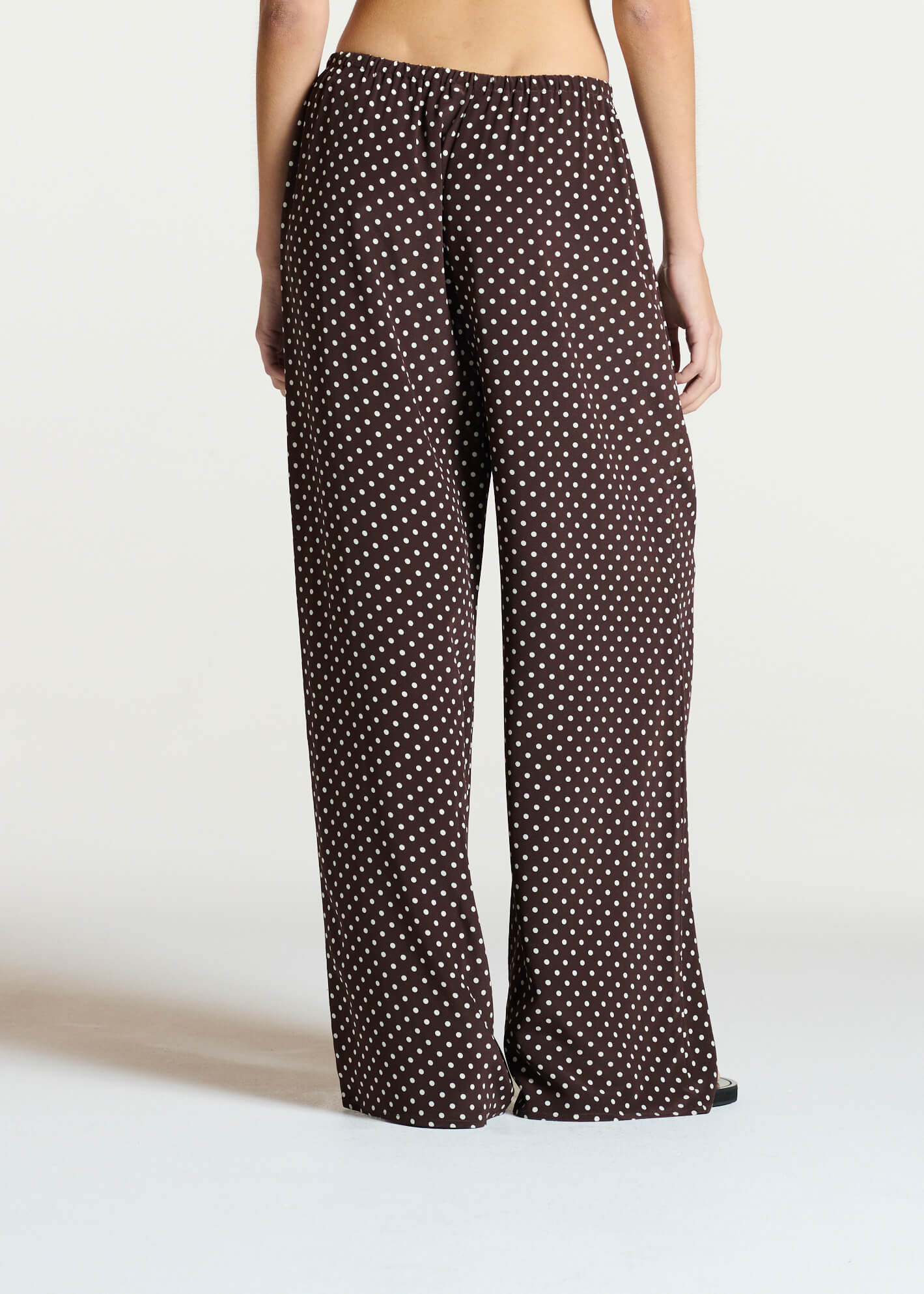 Austin Trouser Umber Brown Dot Silk Crepe