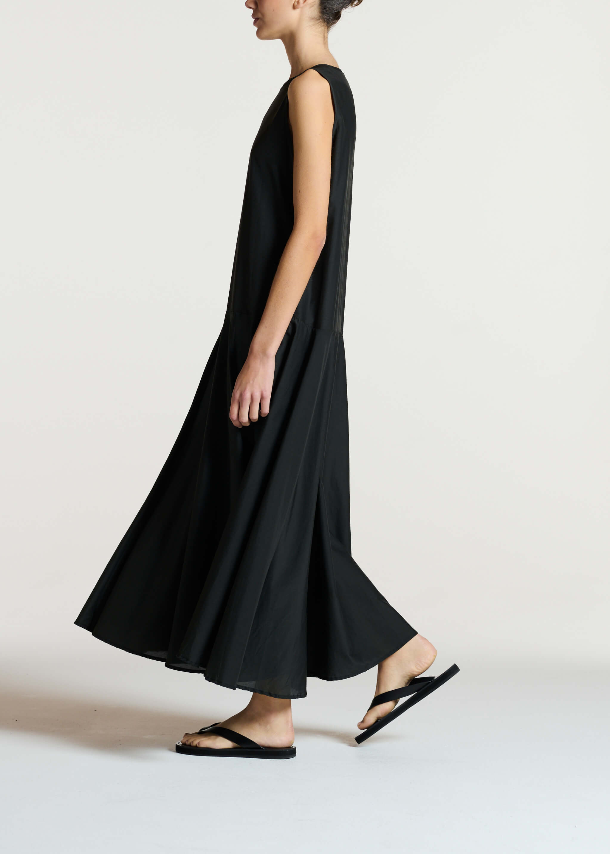 Rita Dress Dusk Black Silk Cotton Voile