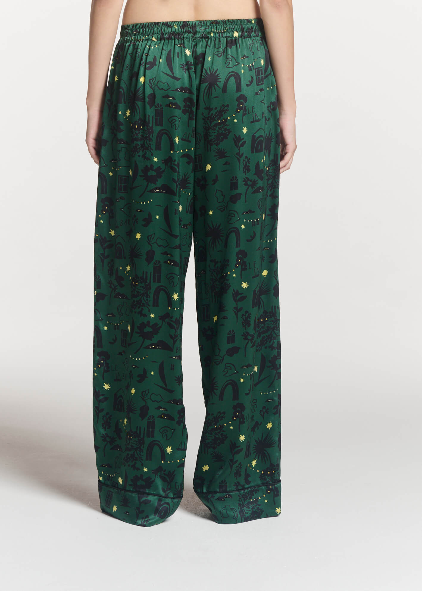 London Trouser Nightstar Green Silk Charmeuse