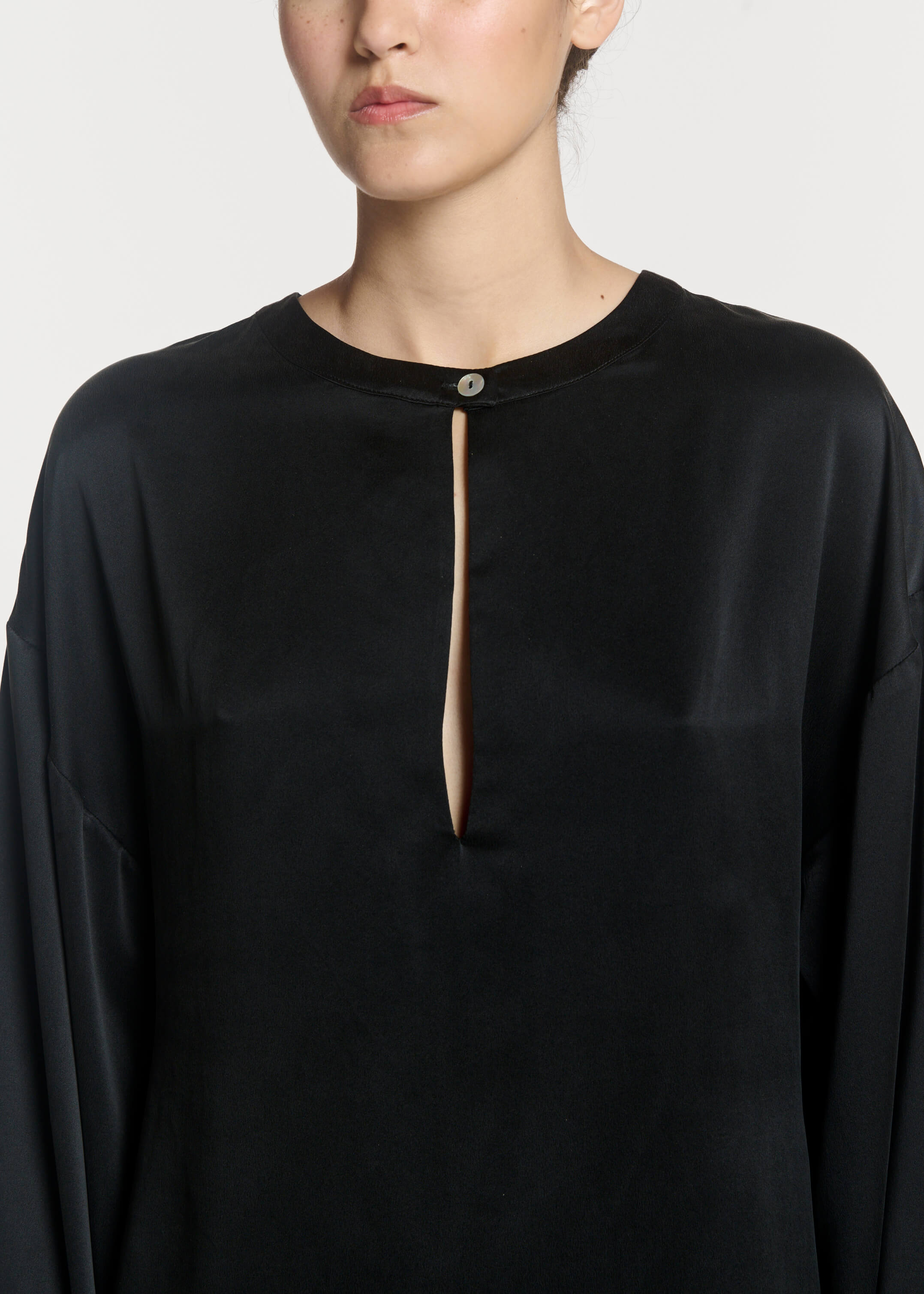 Lecco Top Black Silk Charmeuse