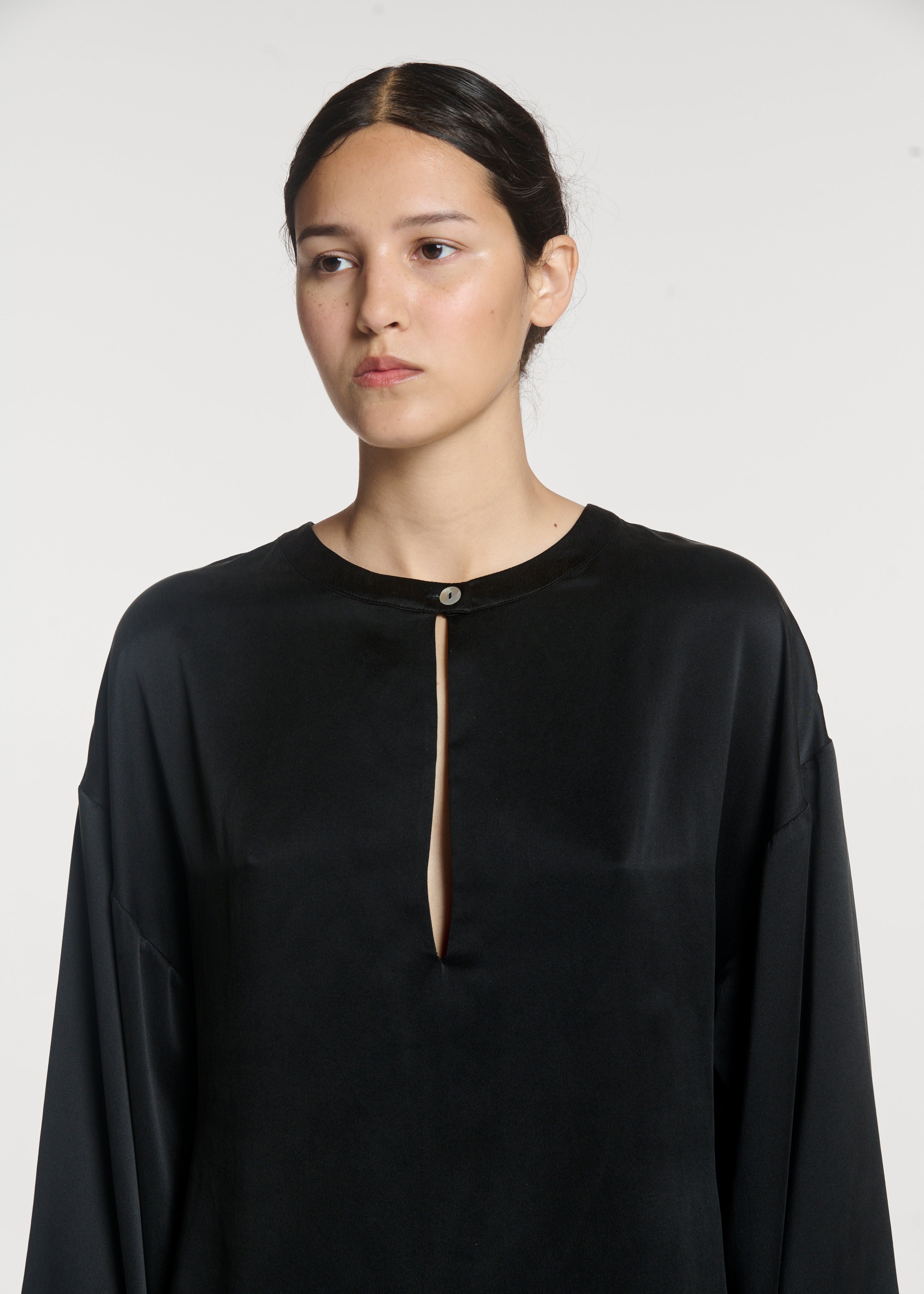 Lecco Top Black Silk Charmeuse