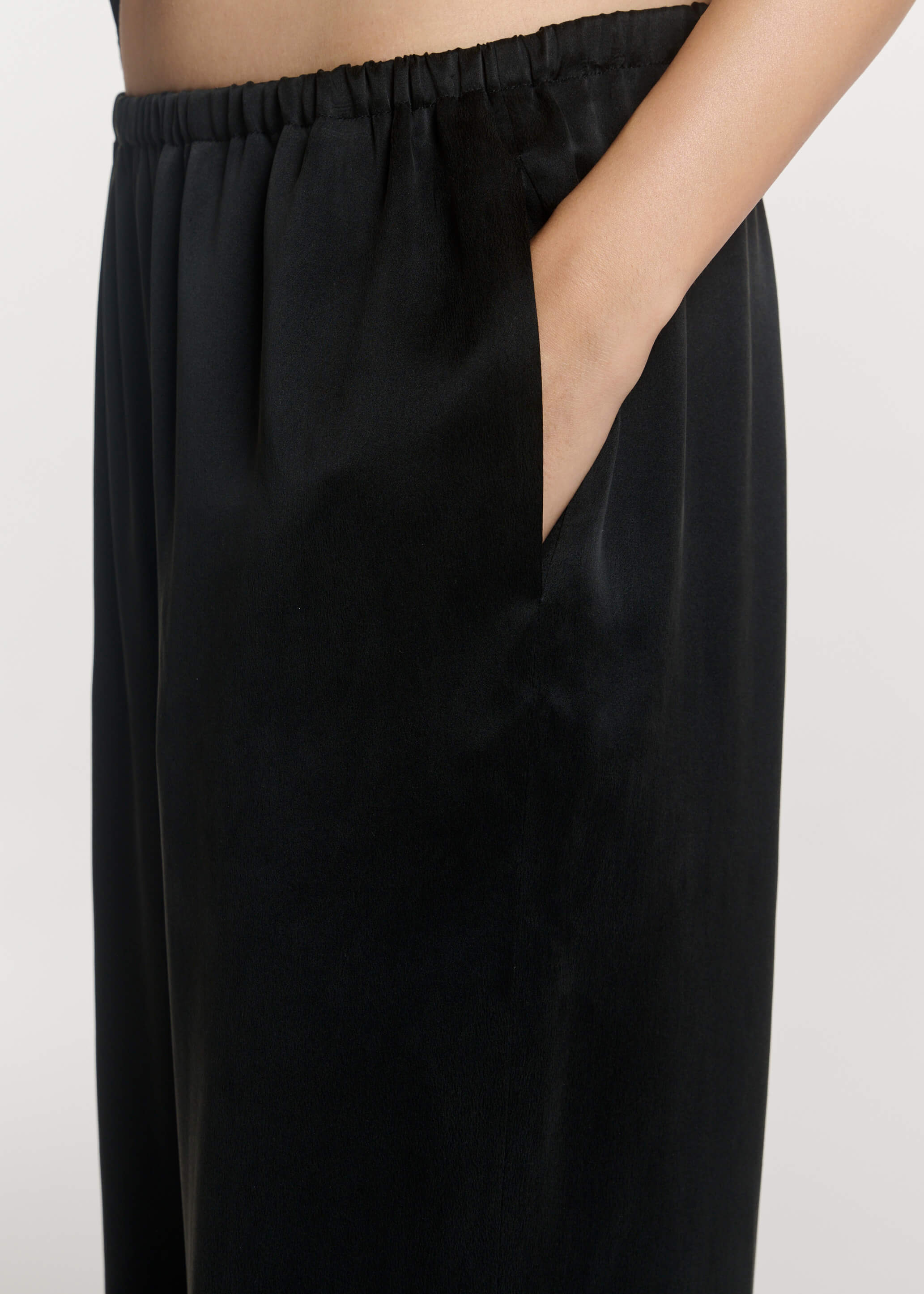 Loreto Trouser Black Silk Charmeuse