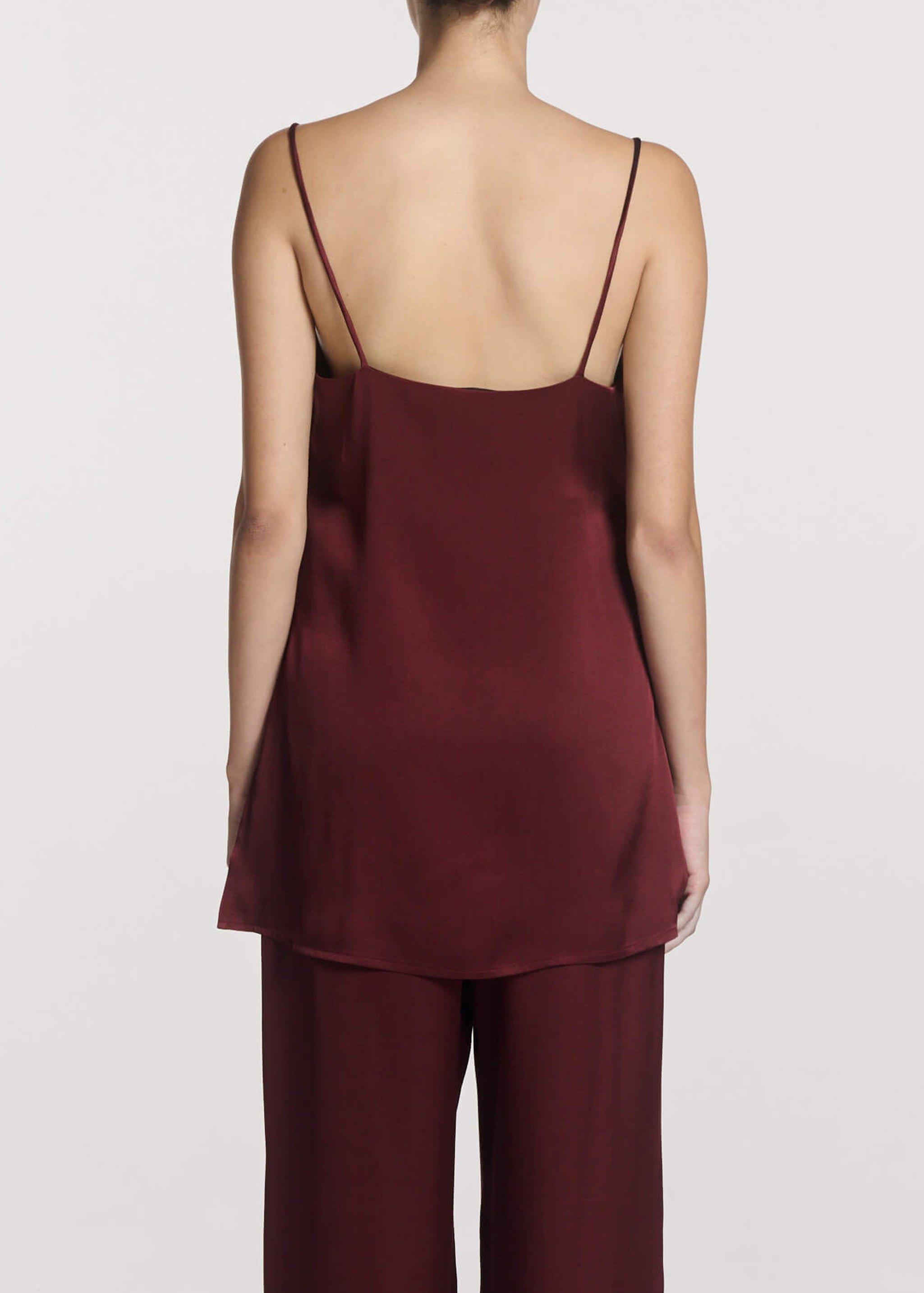Pisa Top Maroon Silk Satin