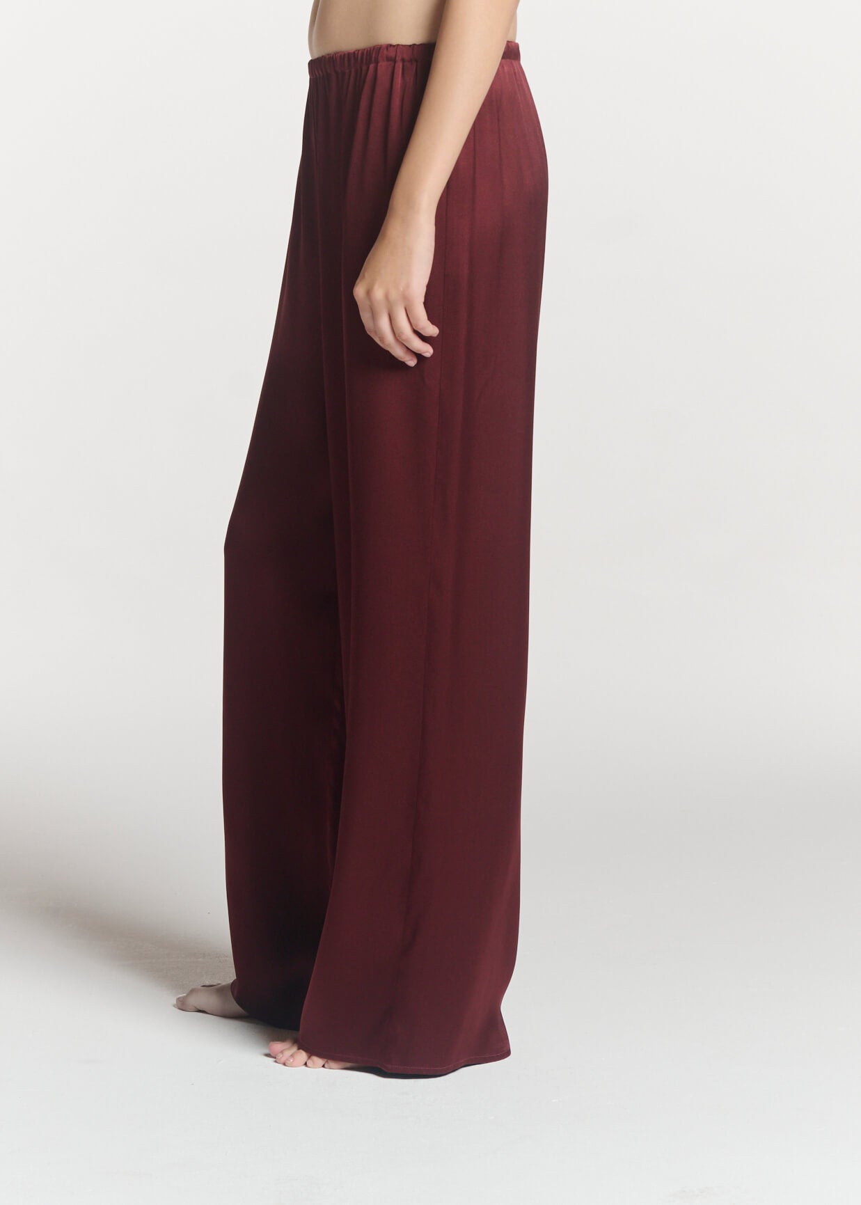 Austin Trouser Maroon Silk Satin