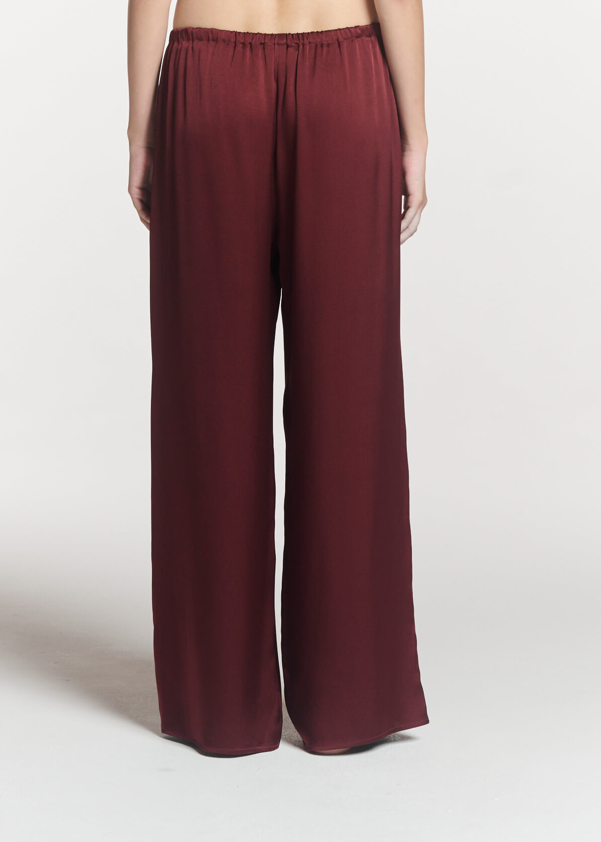 Austin Trouser Maroon Silk Satin