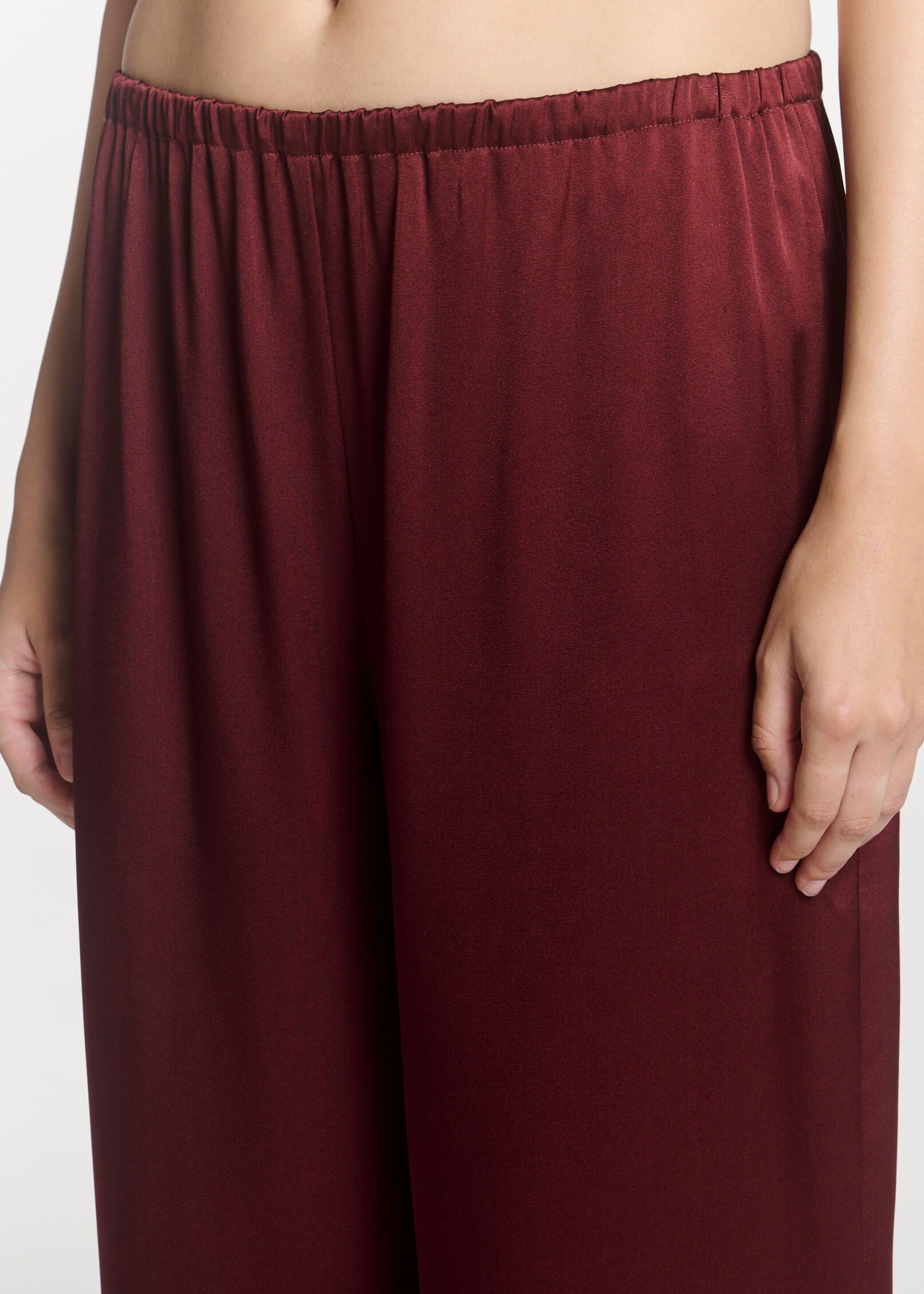 Austin Trouser Maroon Silk Satin