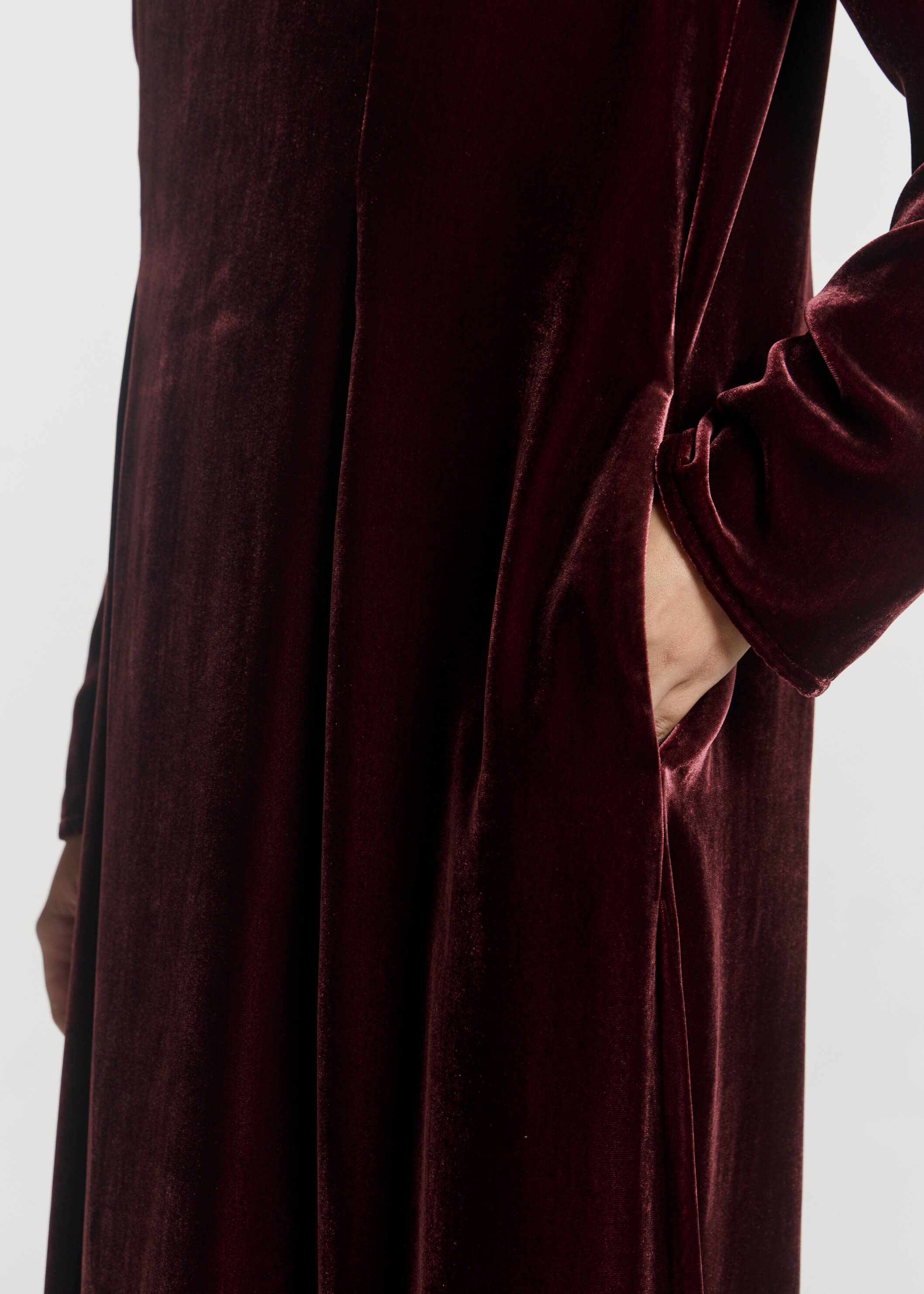 Jody Dress Maroon Viscose Velvet