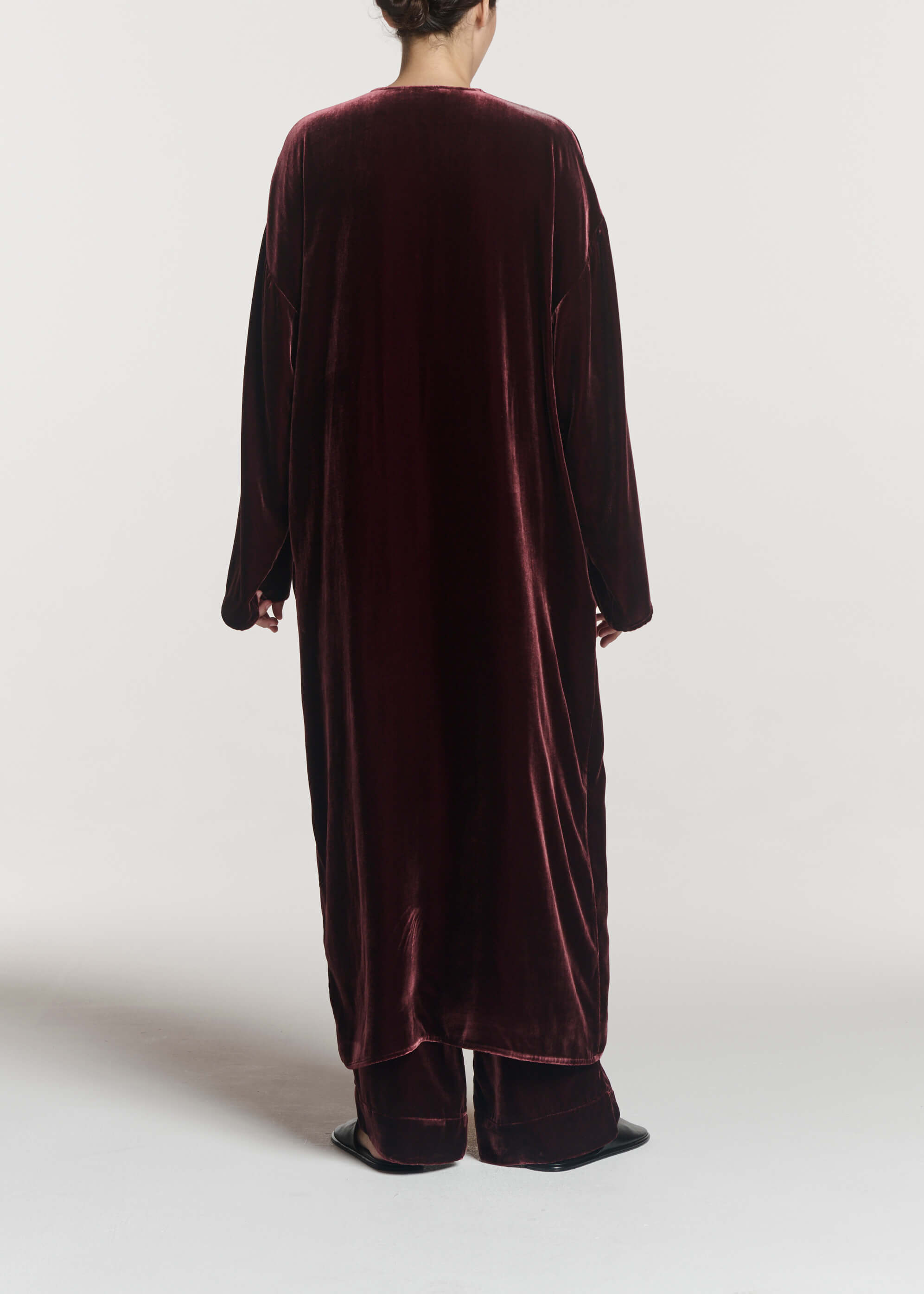 Lorenzo Robe Maroon Viscose Velvet
