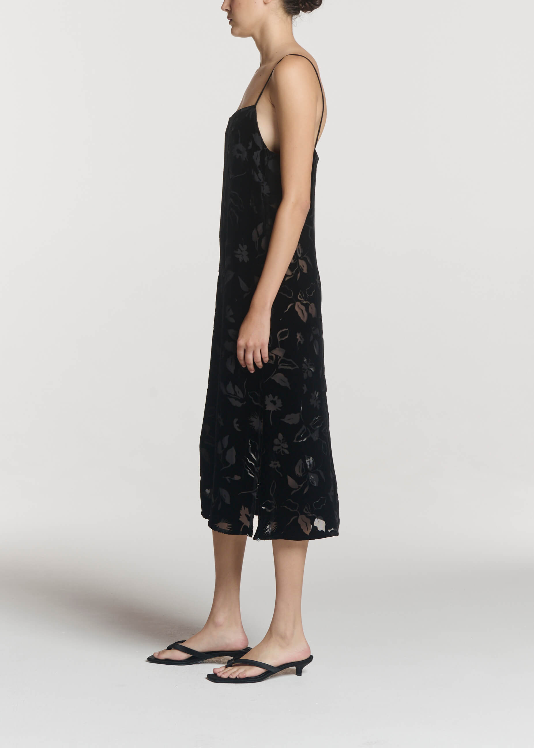 Forio Dress Black Foliage Devore Velvet