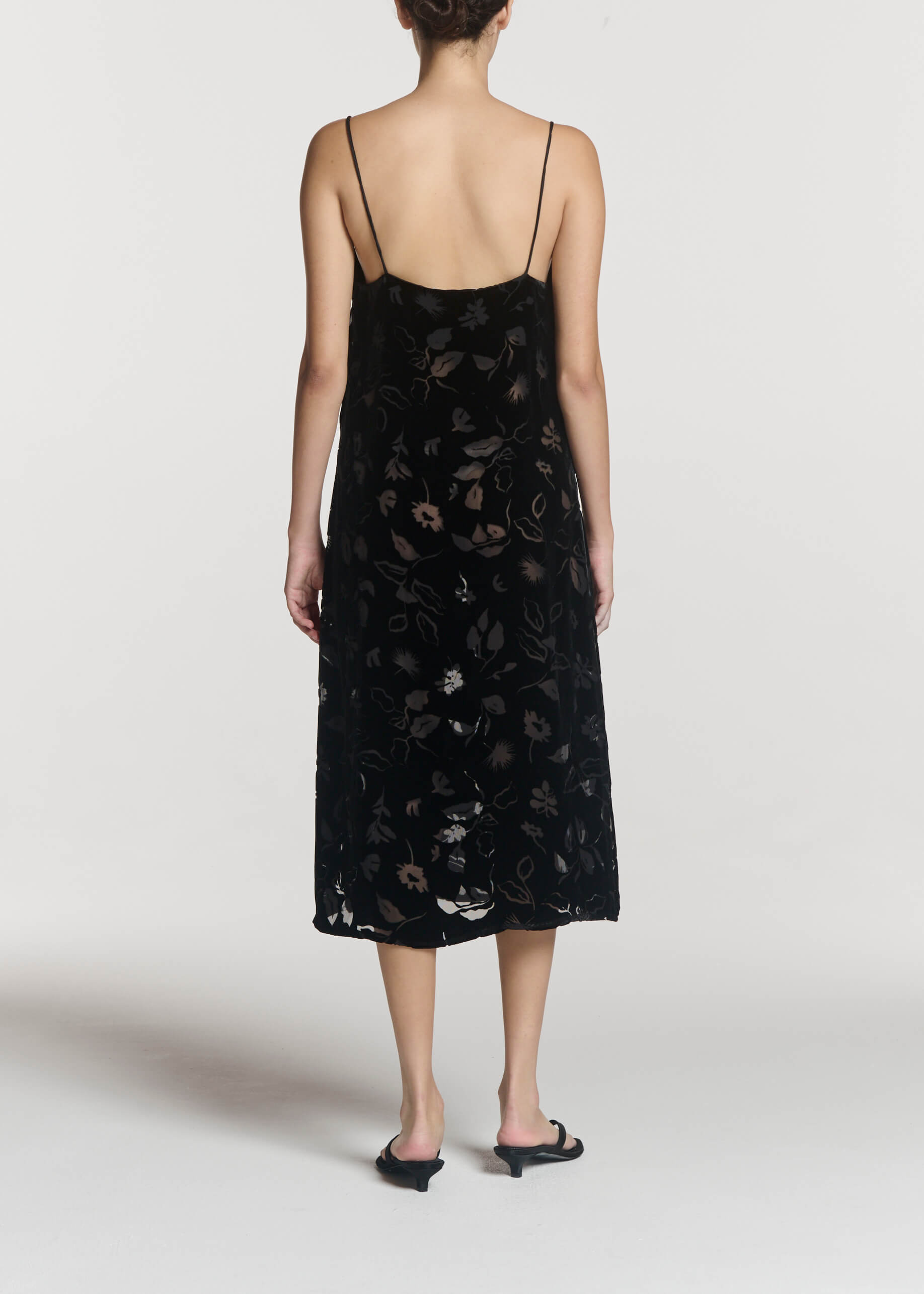 Forio Dress Black Foliage Devore Velvet