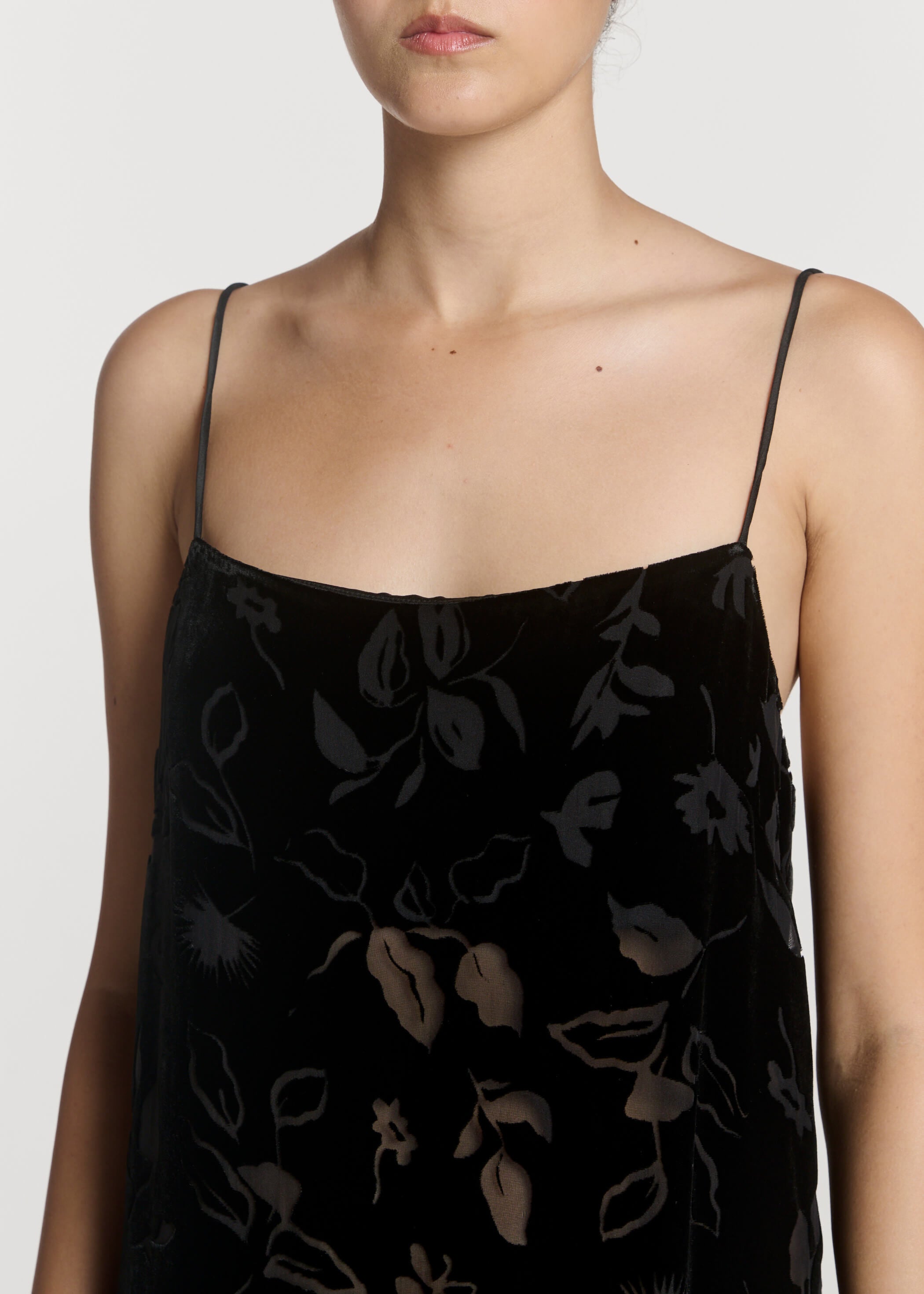 Forio Dress Black Foliage Devore Velvet