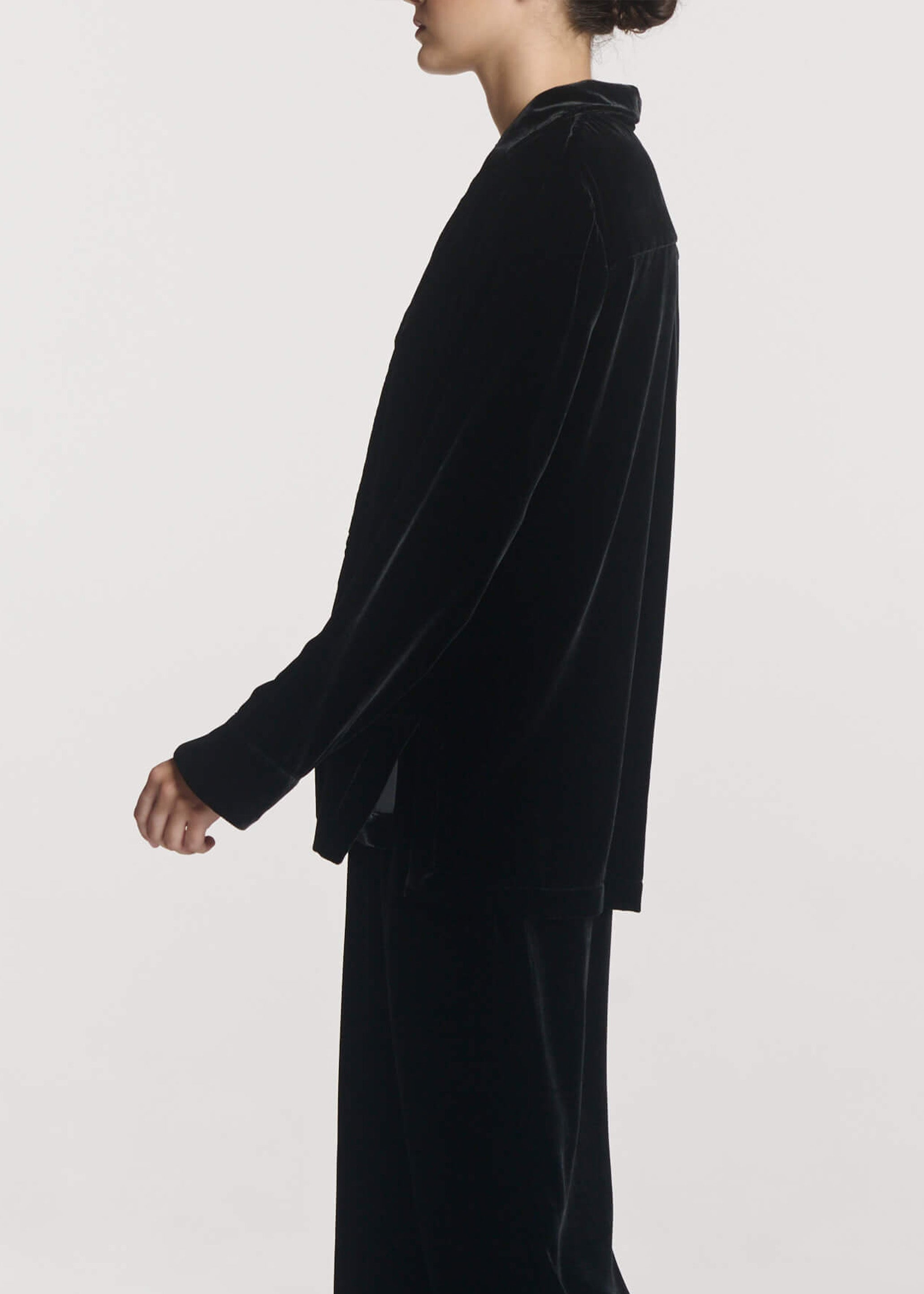 Calabasas Shirt Black Viscose Velvet