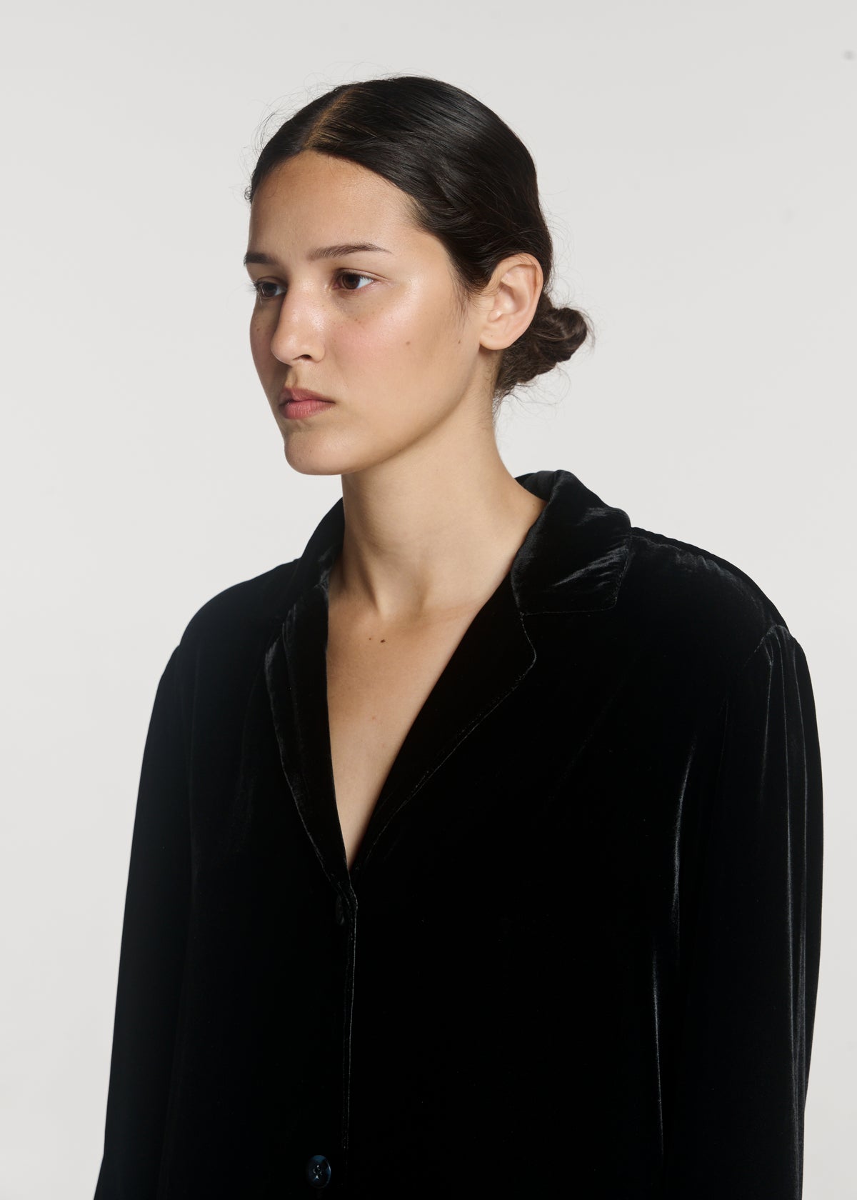 Calabasas Shirt Black Silk Velvet