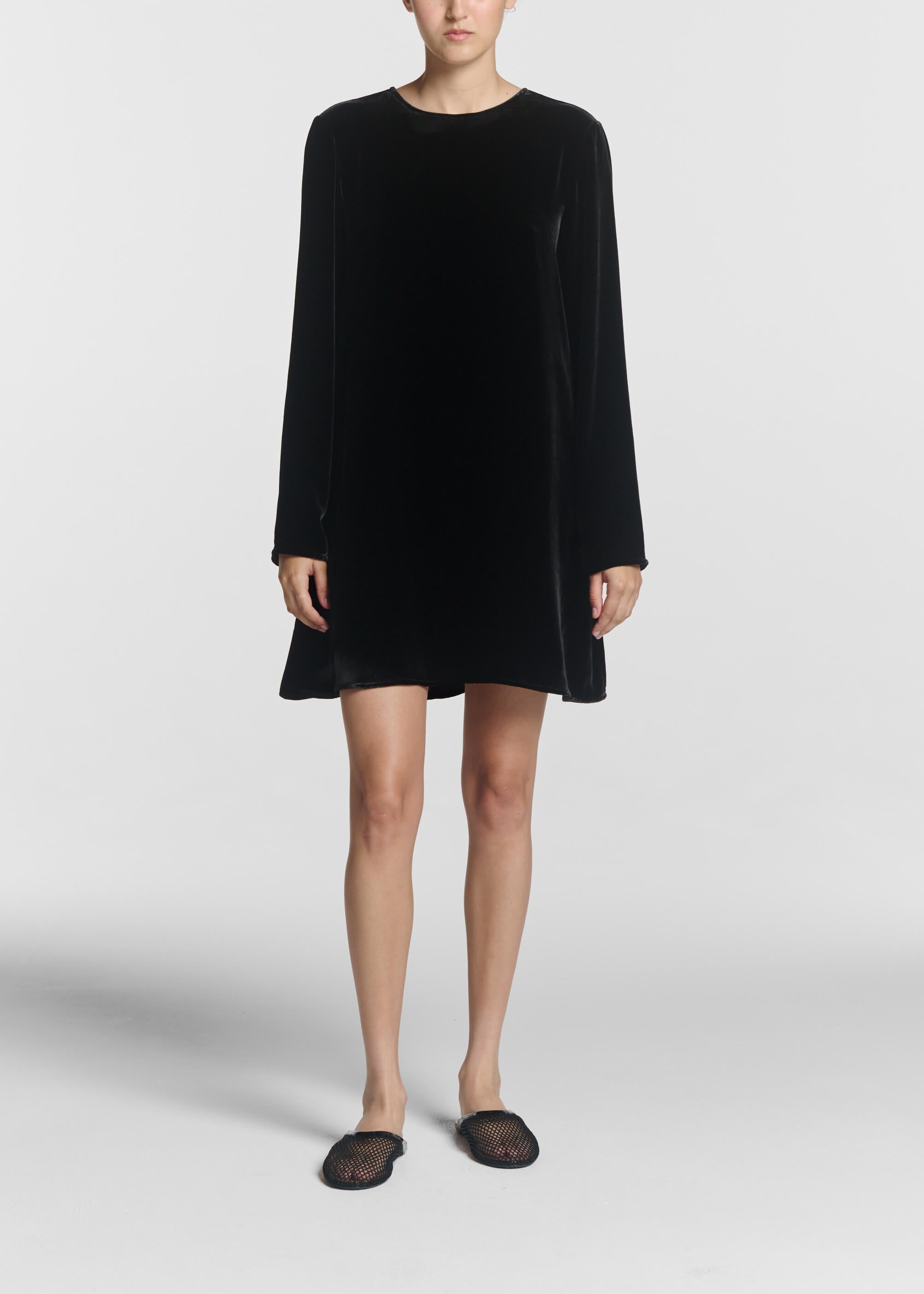 Larissa Dress Black Viscose Velvet