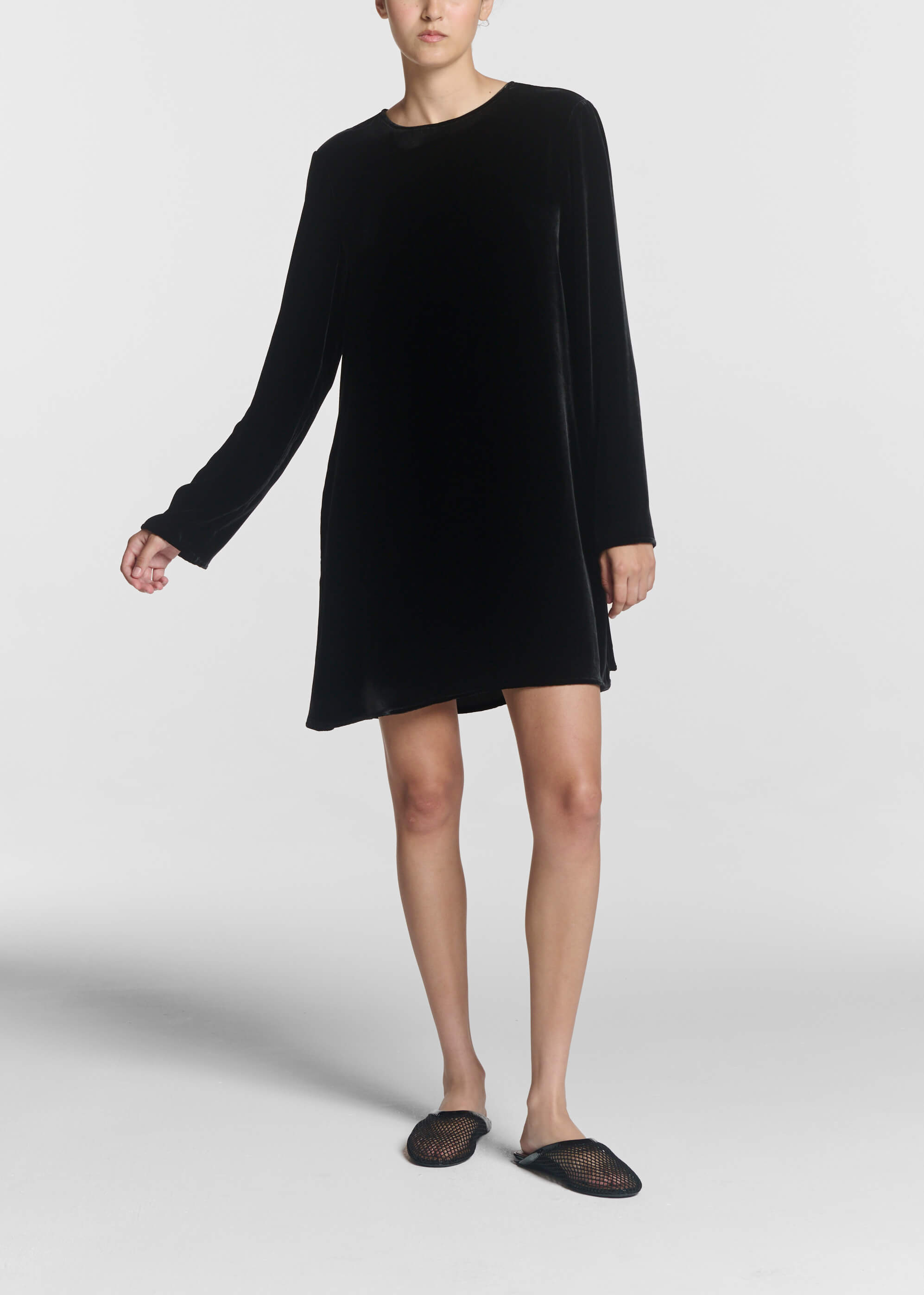 Larissa Dress Black Viscose Velvet
