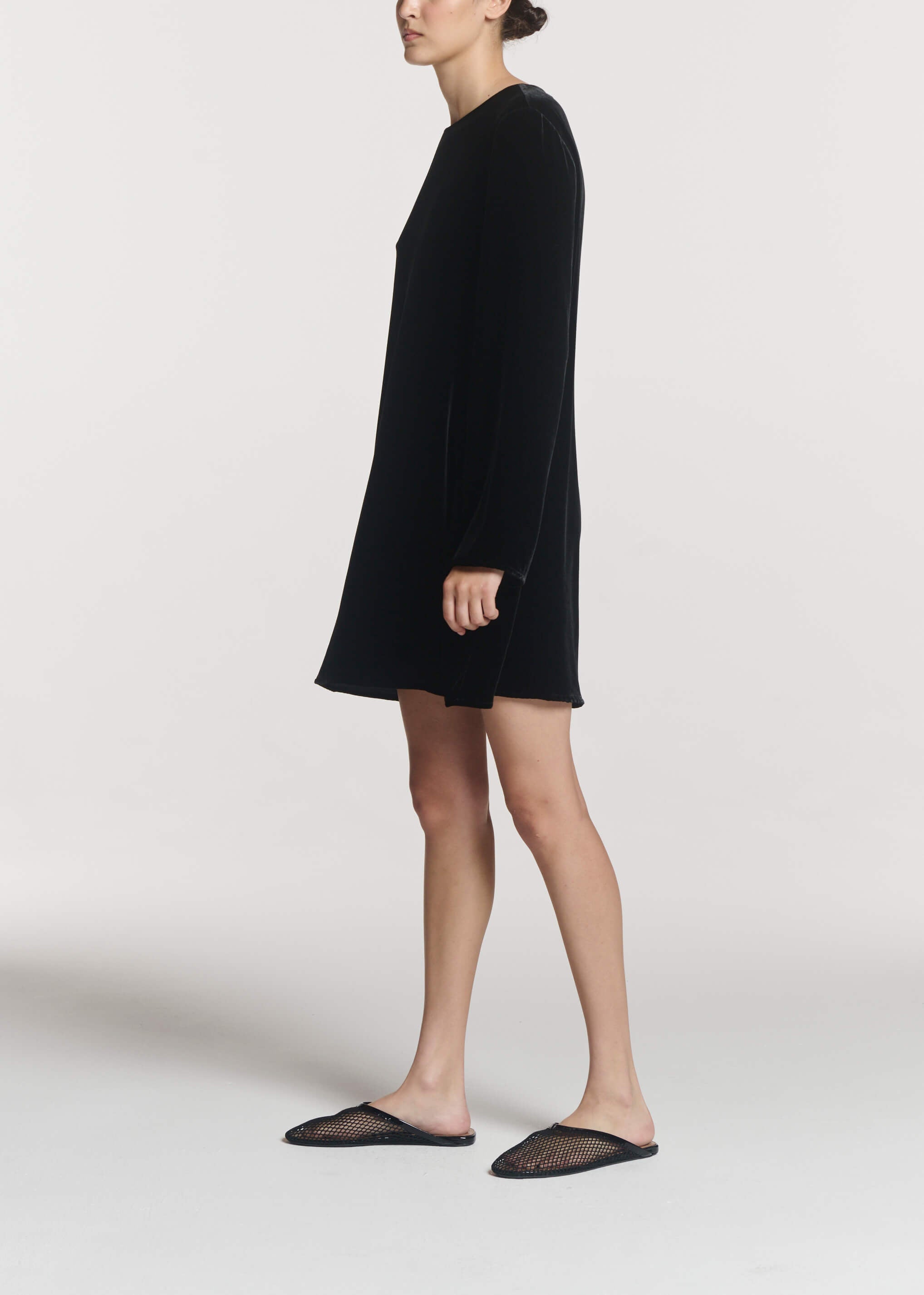 Larissa Dress Black Viscose Velvet