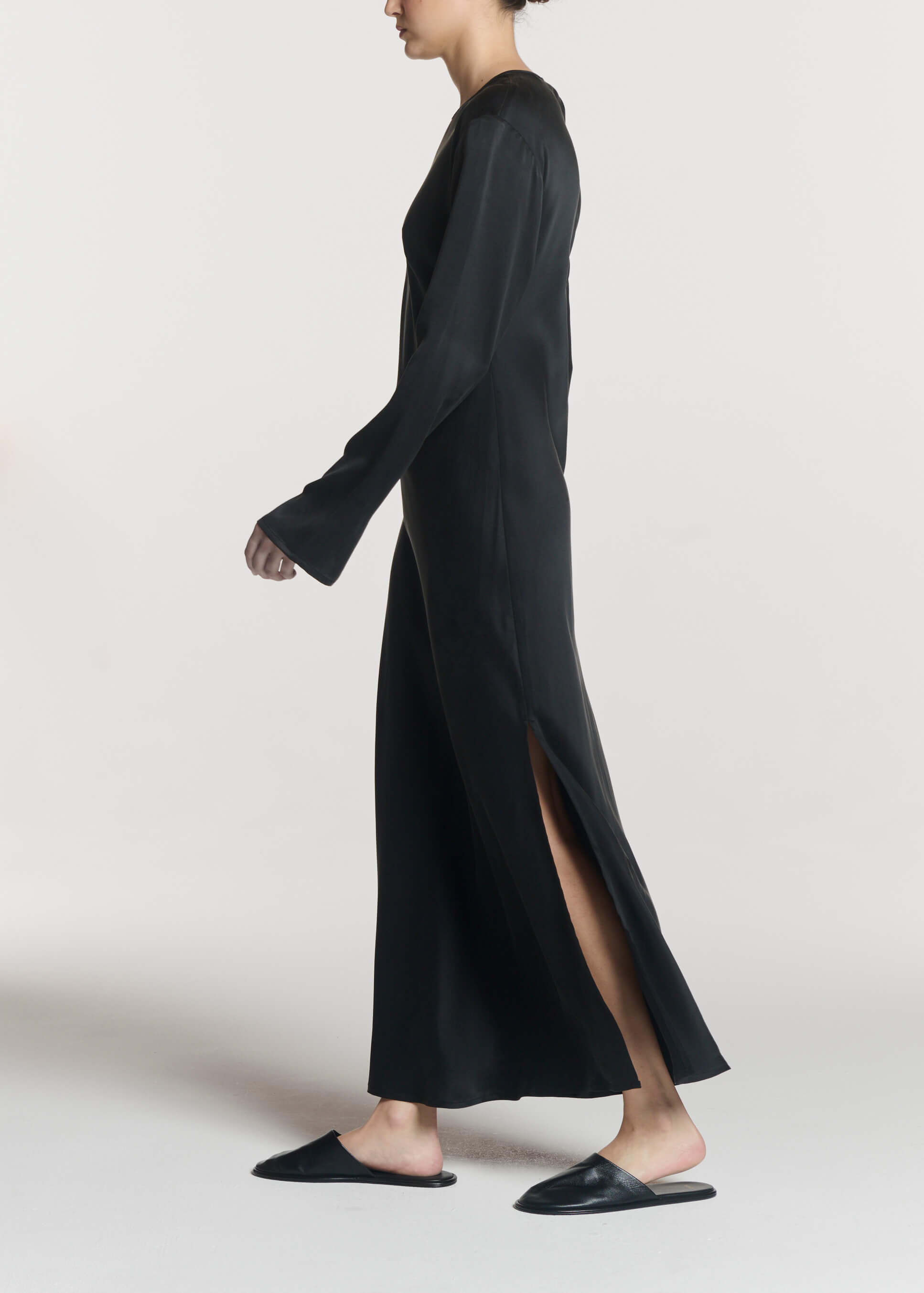 Salina Dress Black Silk Charmeuse