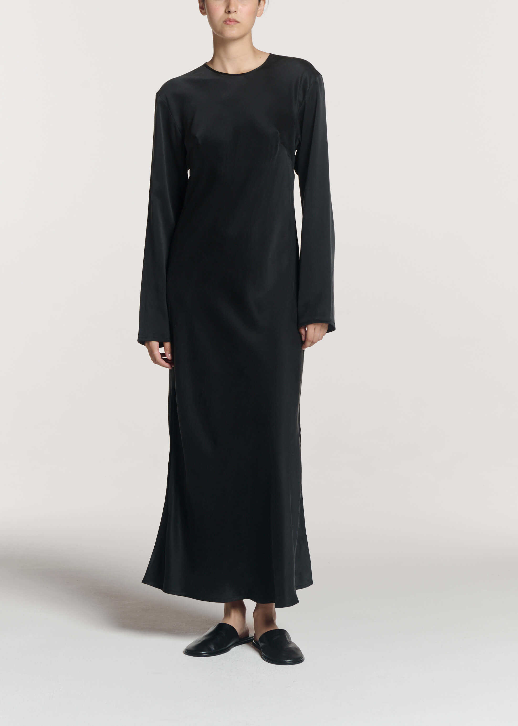 Salina Dress Black Silk Charmeuse