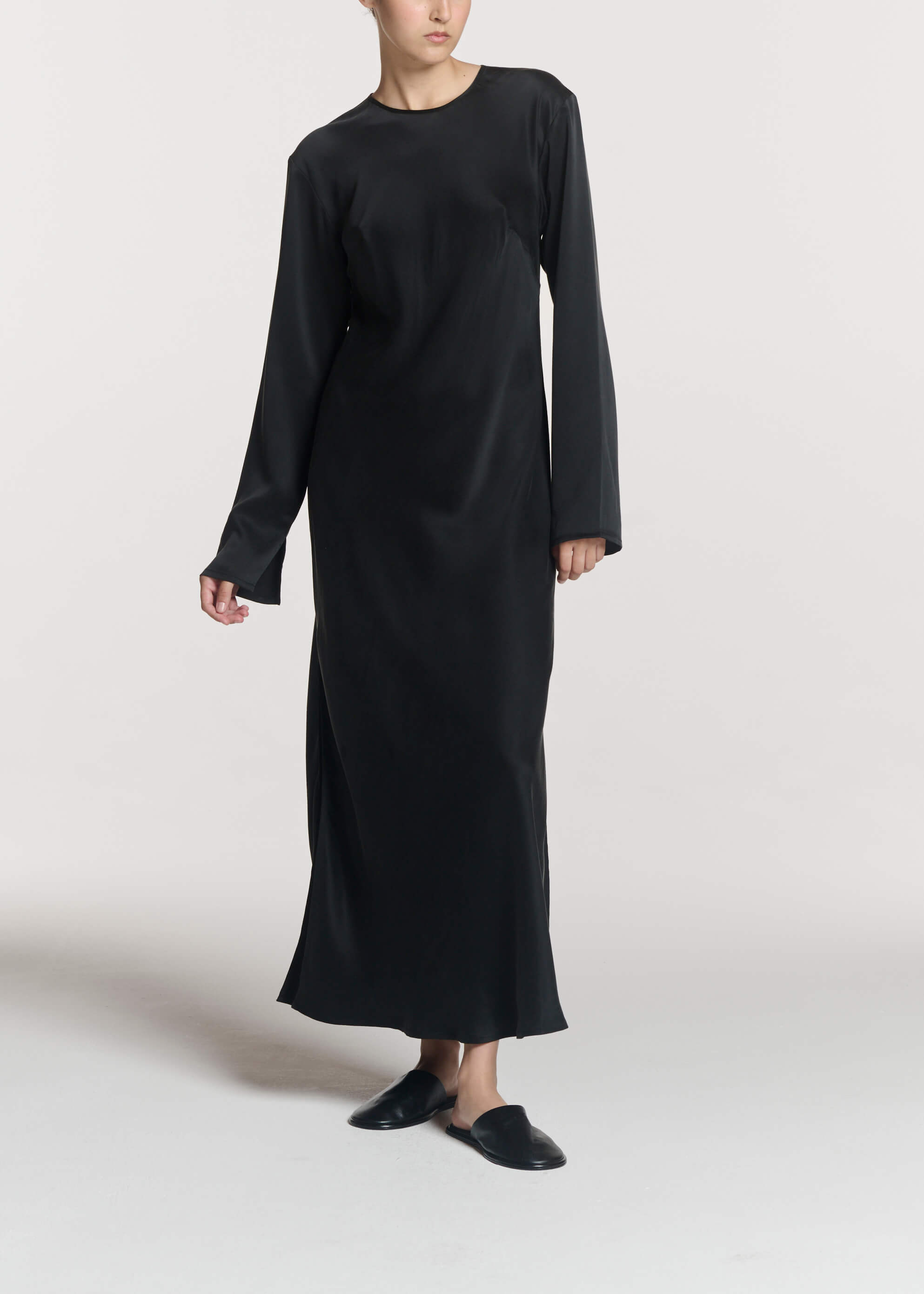 Salina Dress Black Silk Charmeuse