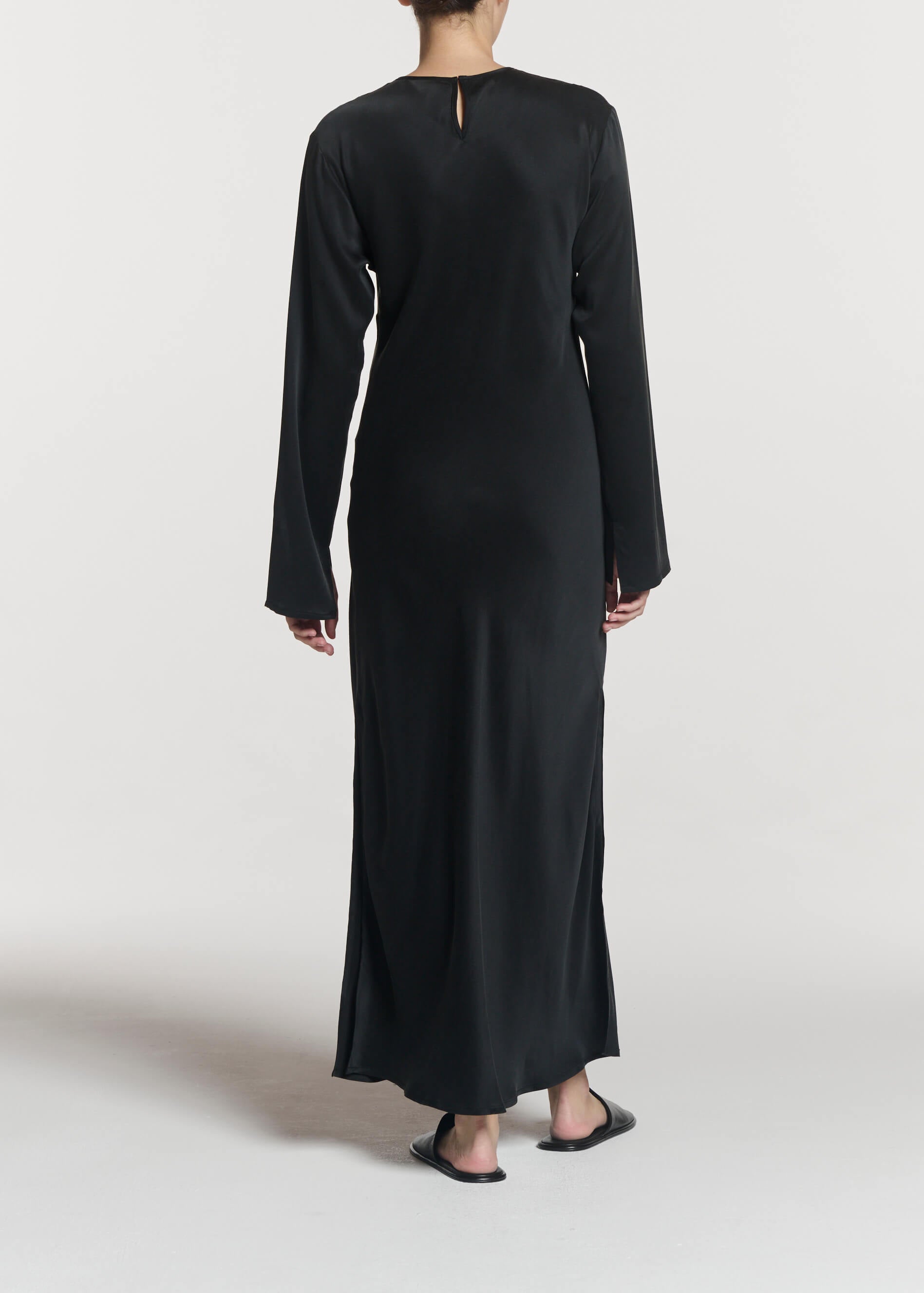 Salina Dress Black Silk Charmeuse