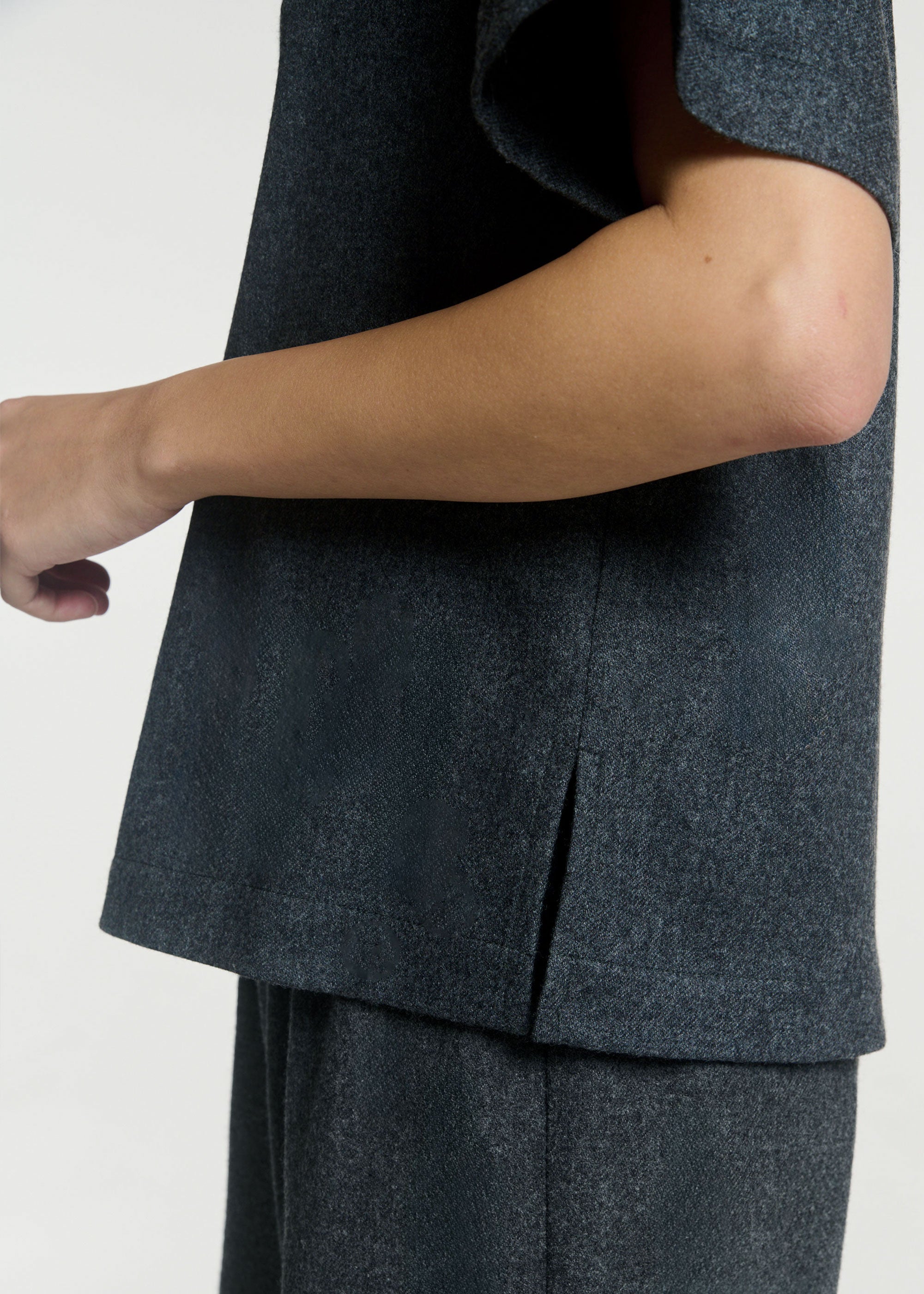 Modena Top Charcoal Wool Cashmere