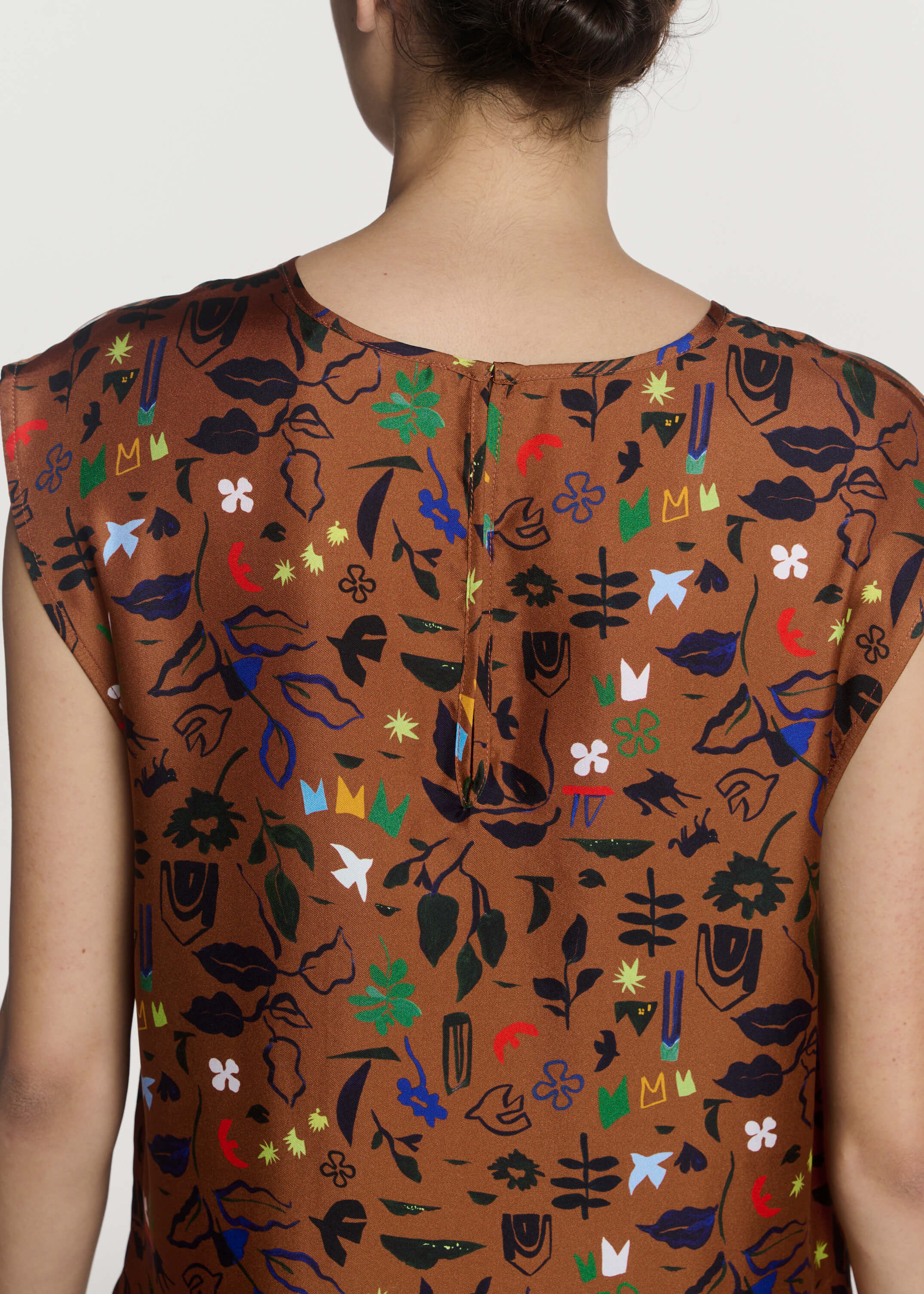 Turin Dress Surreal Silhouette Bronze Silk Twill
