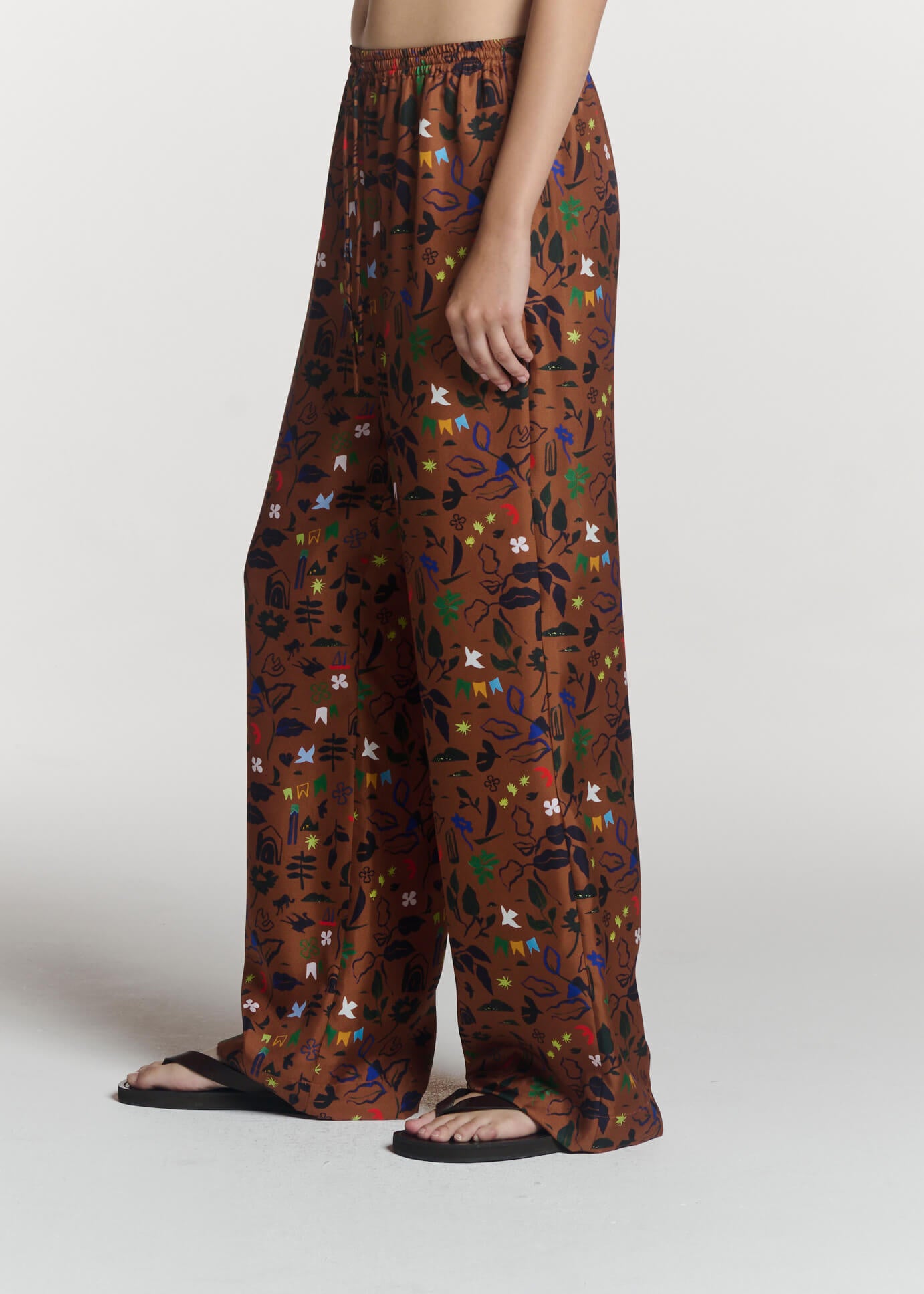 Aurelia Trouser Surreal Silhouette Bronze Silk Twill
