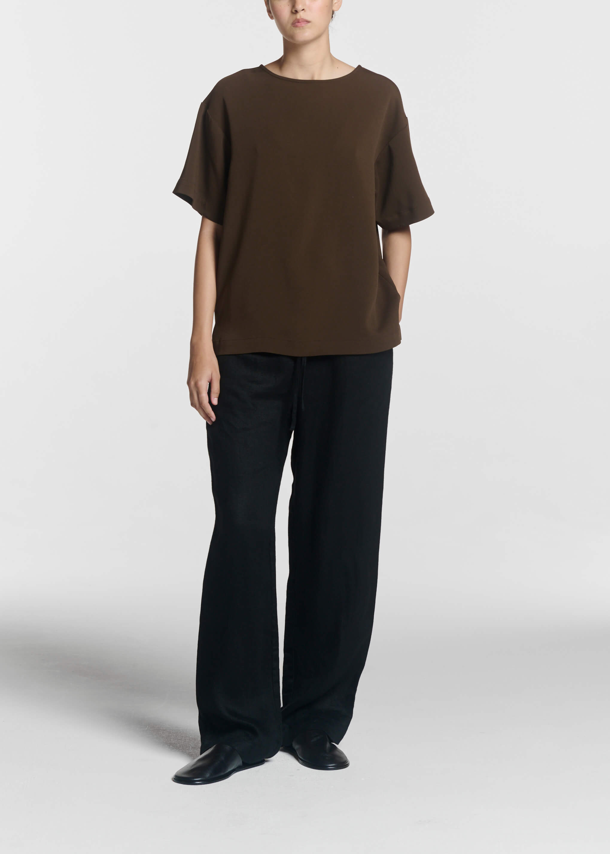 Aurelia Trouser Black Textured Viscose Crepe