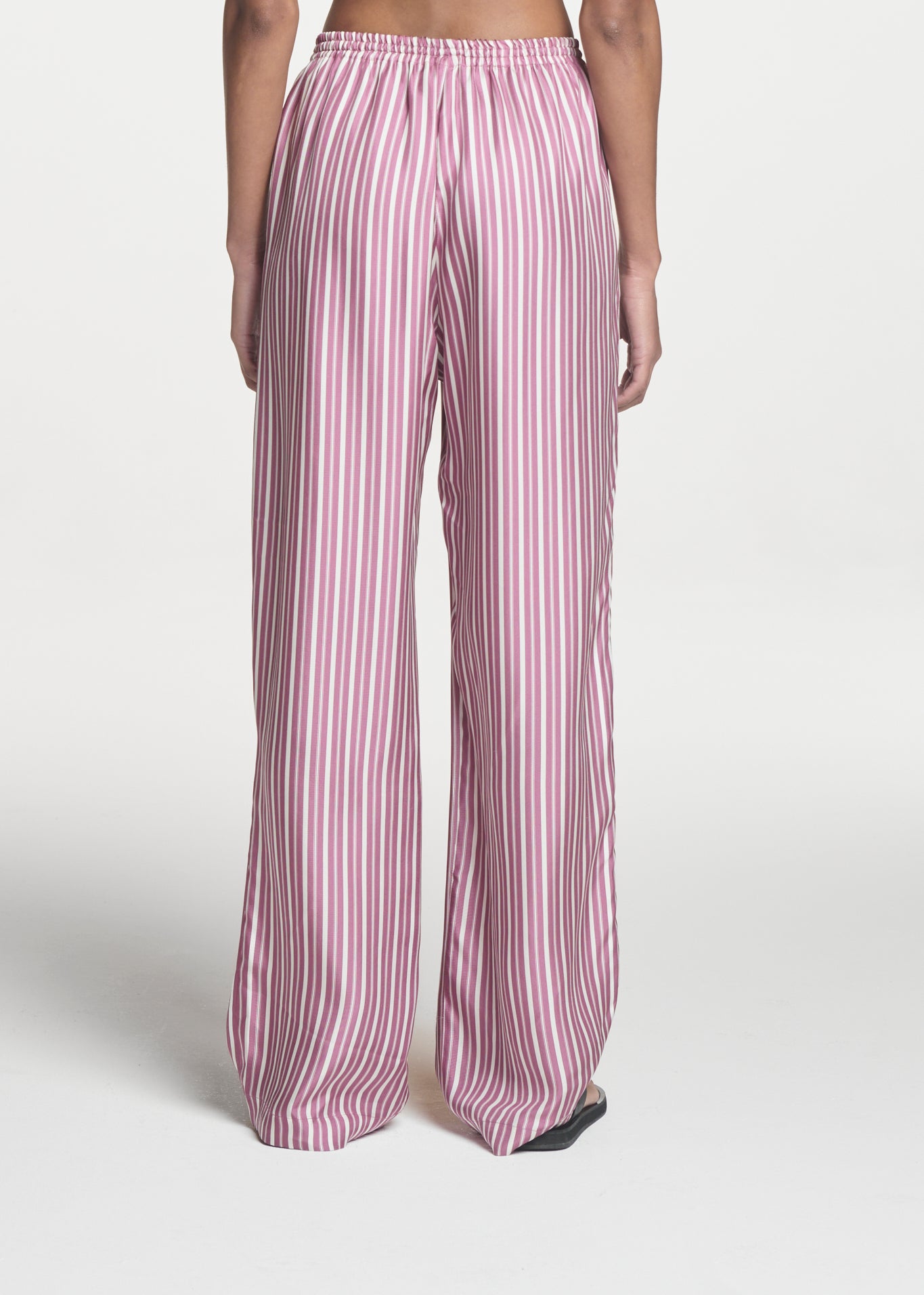 Aurelia Trouser Rose Pink Stripe Silk Twill