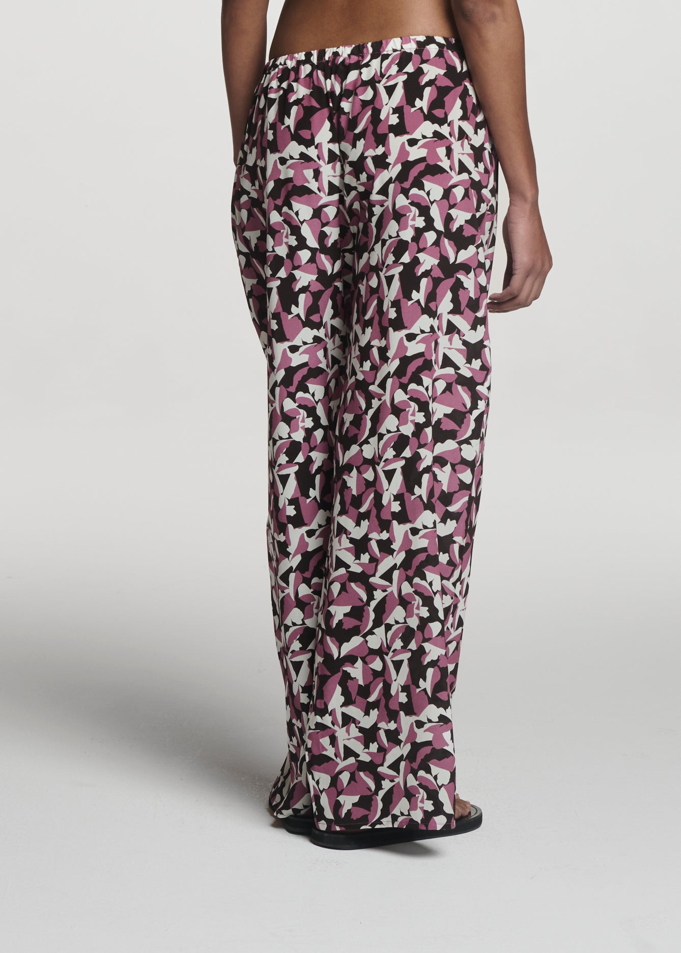 Austin Trouser Botanical Rose Pink Silk Crepe