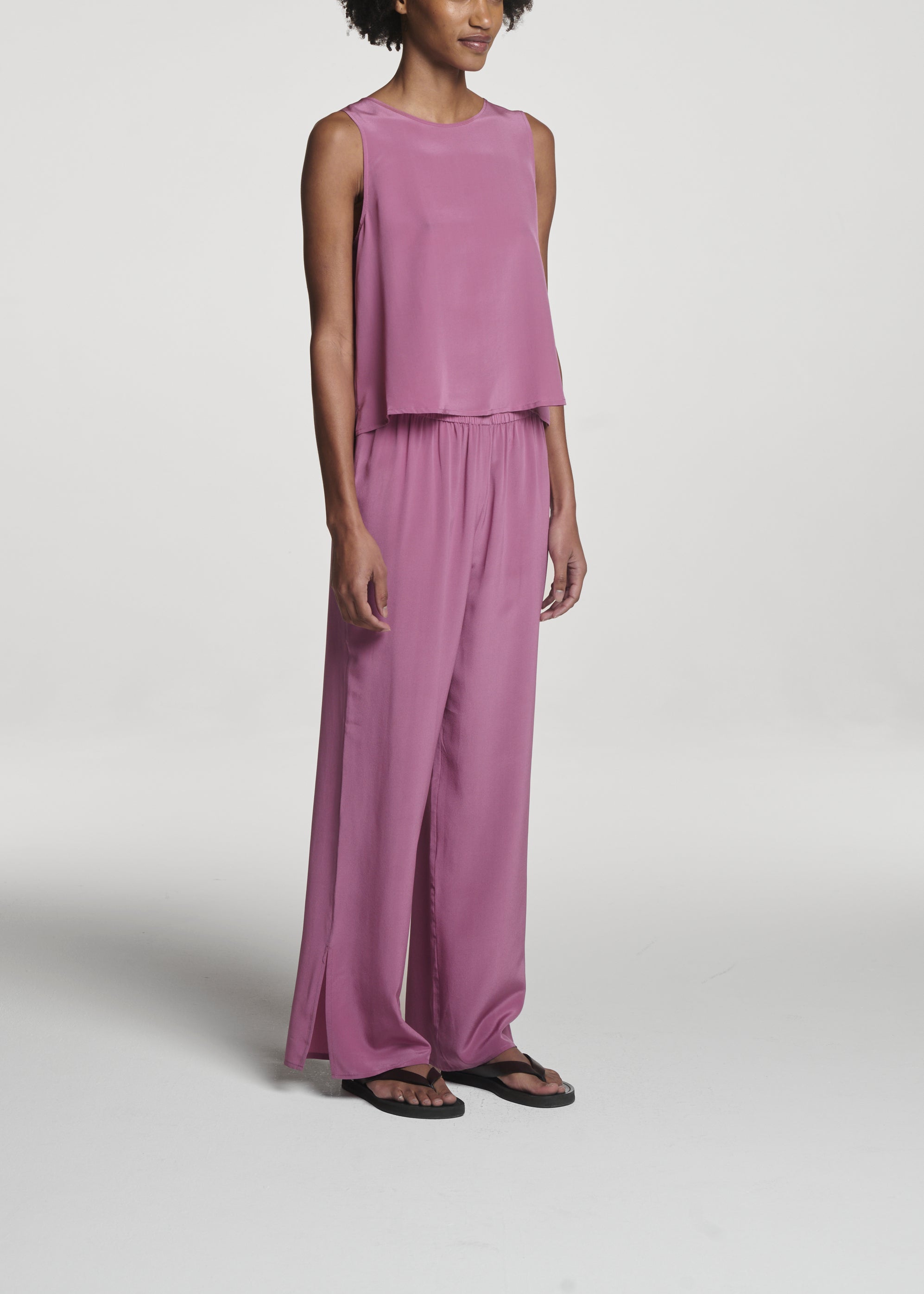 Sofia Top Rose Pink Silk Crepe