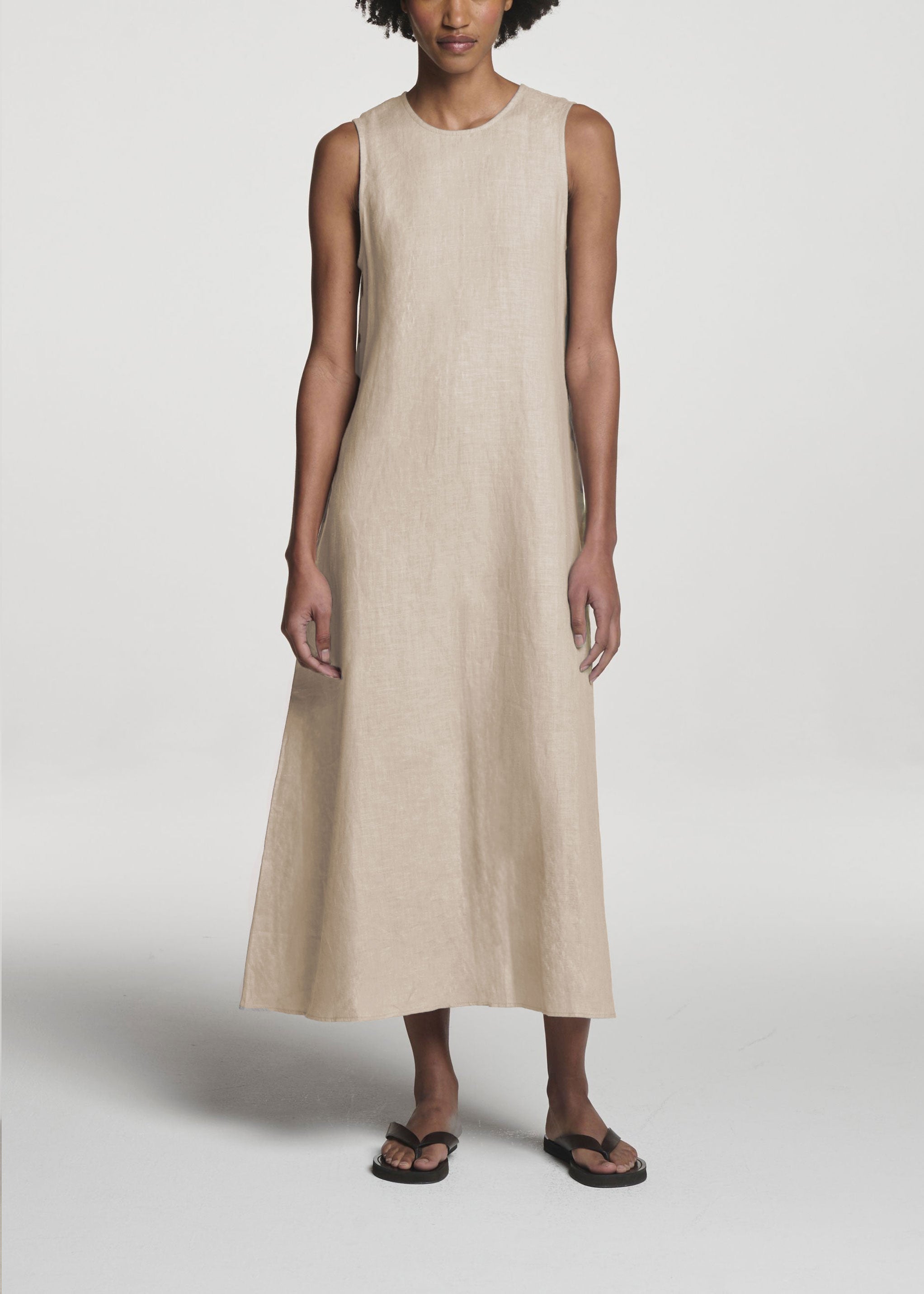 Siena Dress Heathered Sand Linen