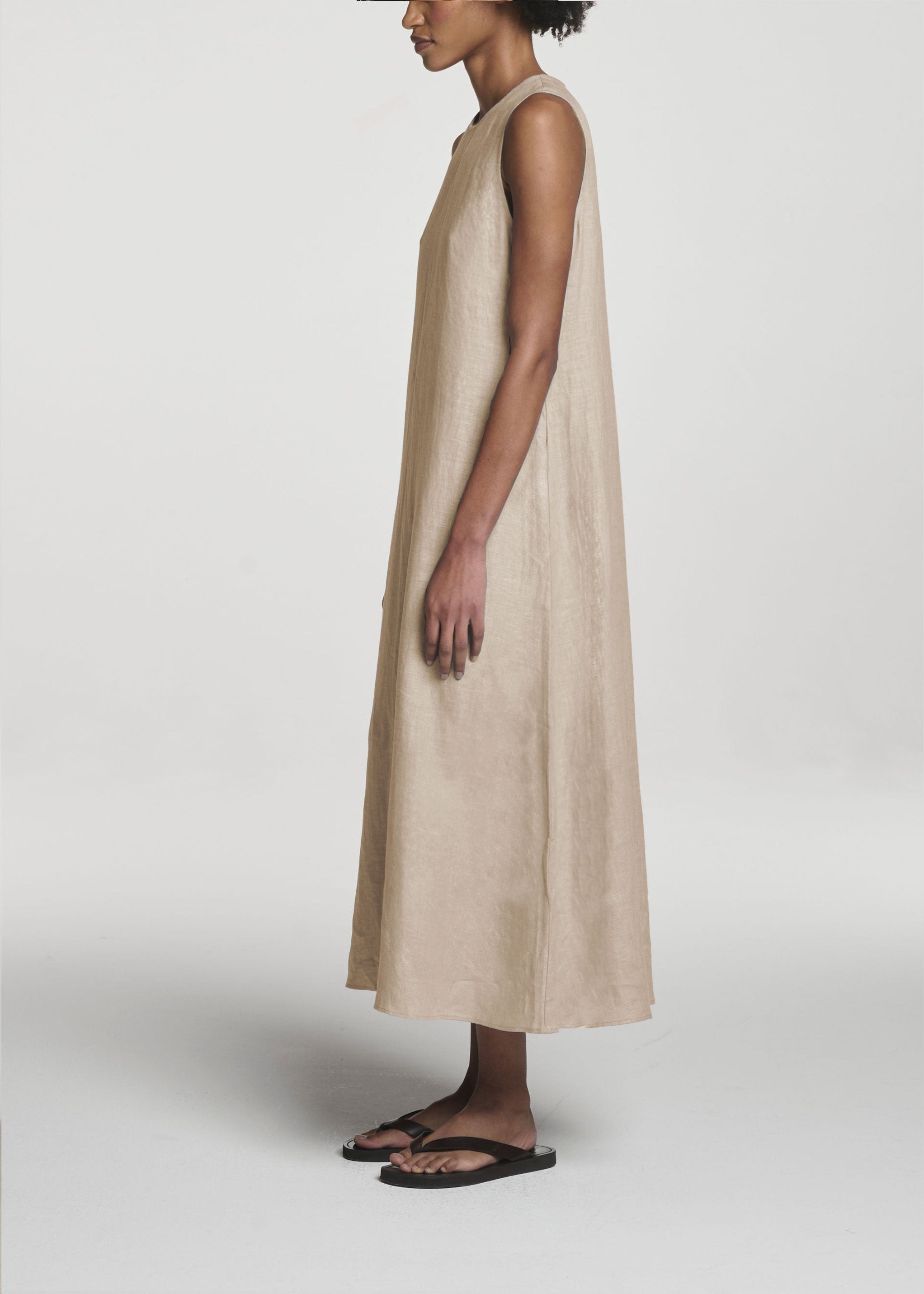 Siena Dress Heathered Sand Linen