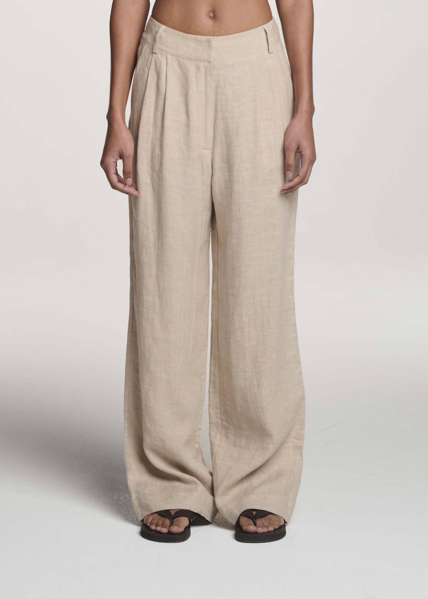 Rivello Trouser Heathered Sand Linen